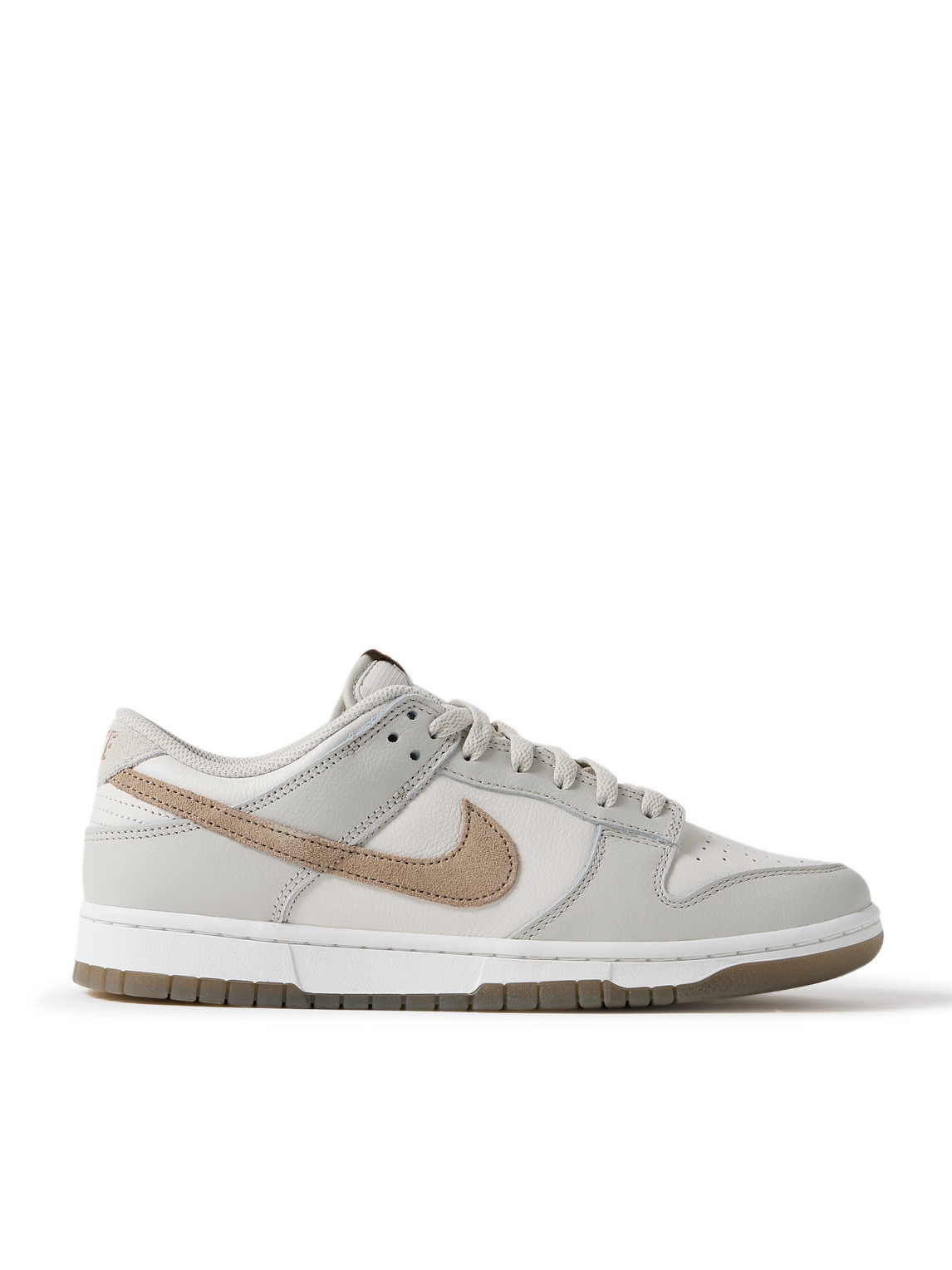 Nike Dunk Low Retro Se Suede-trimmed Leather Sneakers In Gray