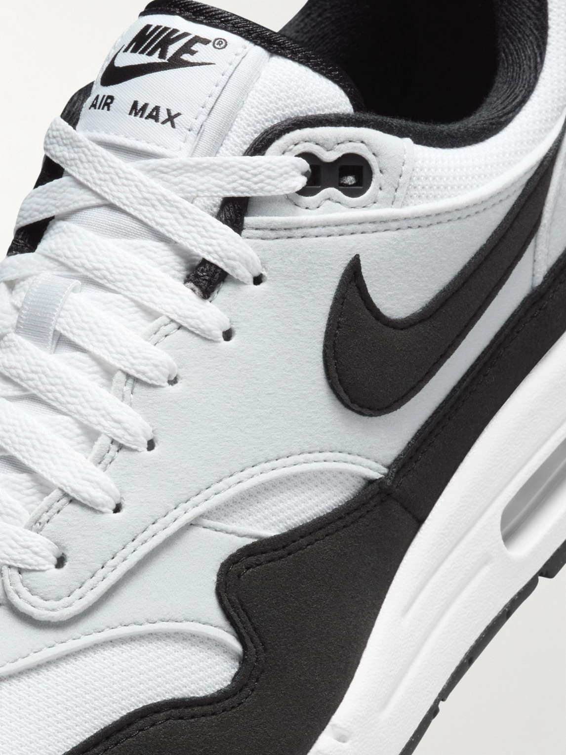 Shop Nike Air Max 1 Suede, Mesh And Leather Sneakers In Black