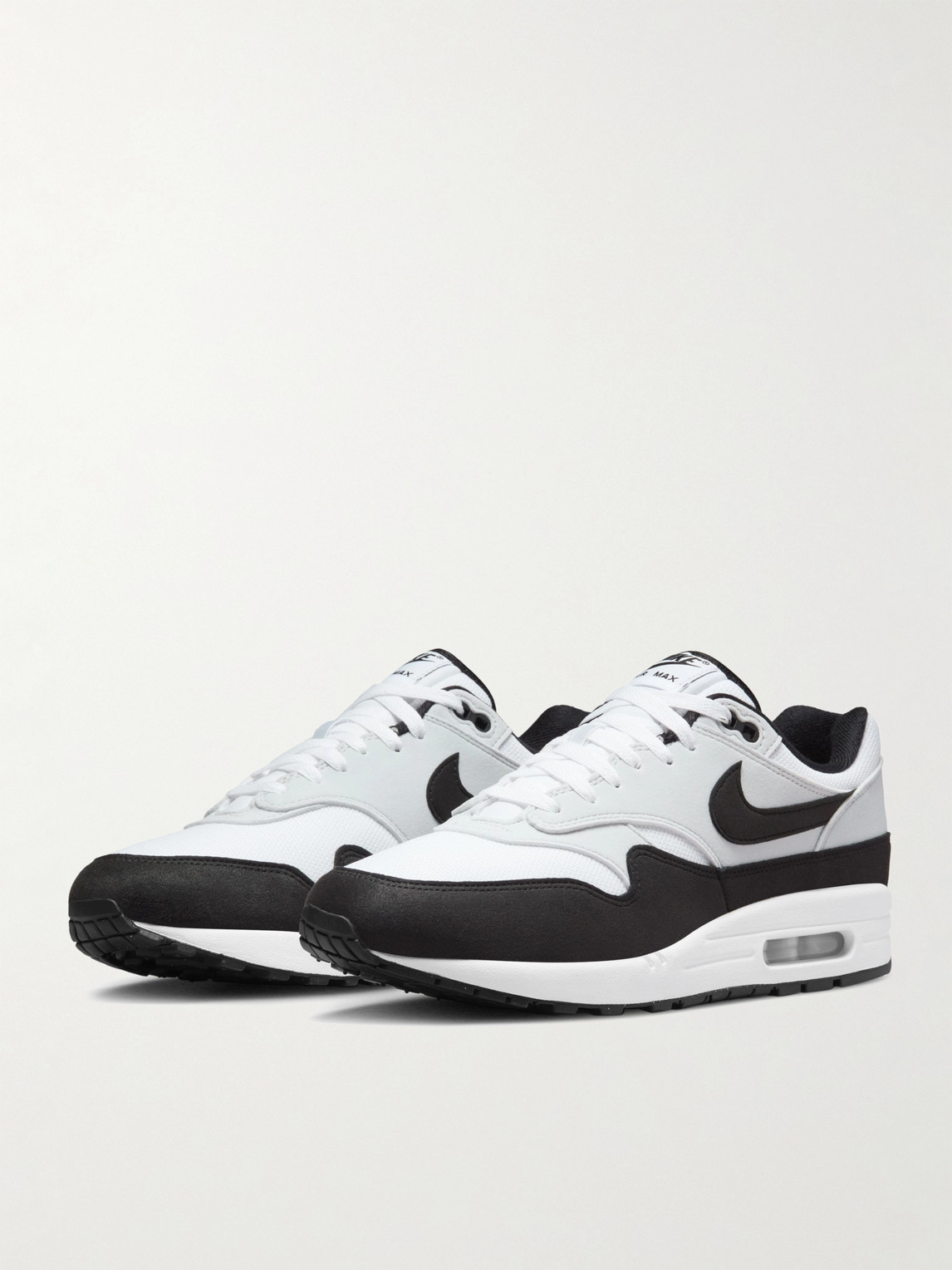 Shop Nike Air Max 1 Suede, Mesh And Leather Sneakers In Black