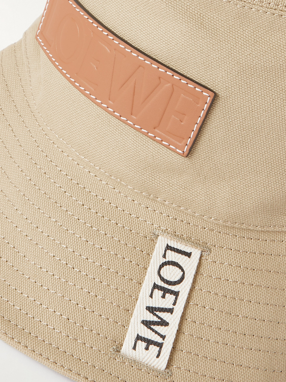 Shop Loewe Paula's Ibiza Logo-appliquèd Cotton-canvas Bucket Hat In Brown