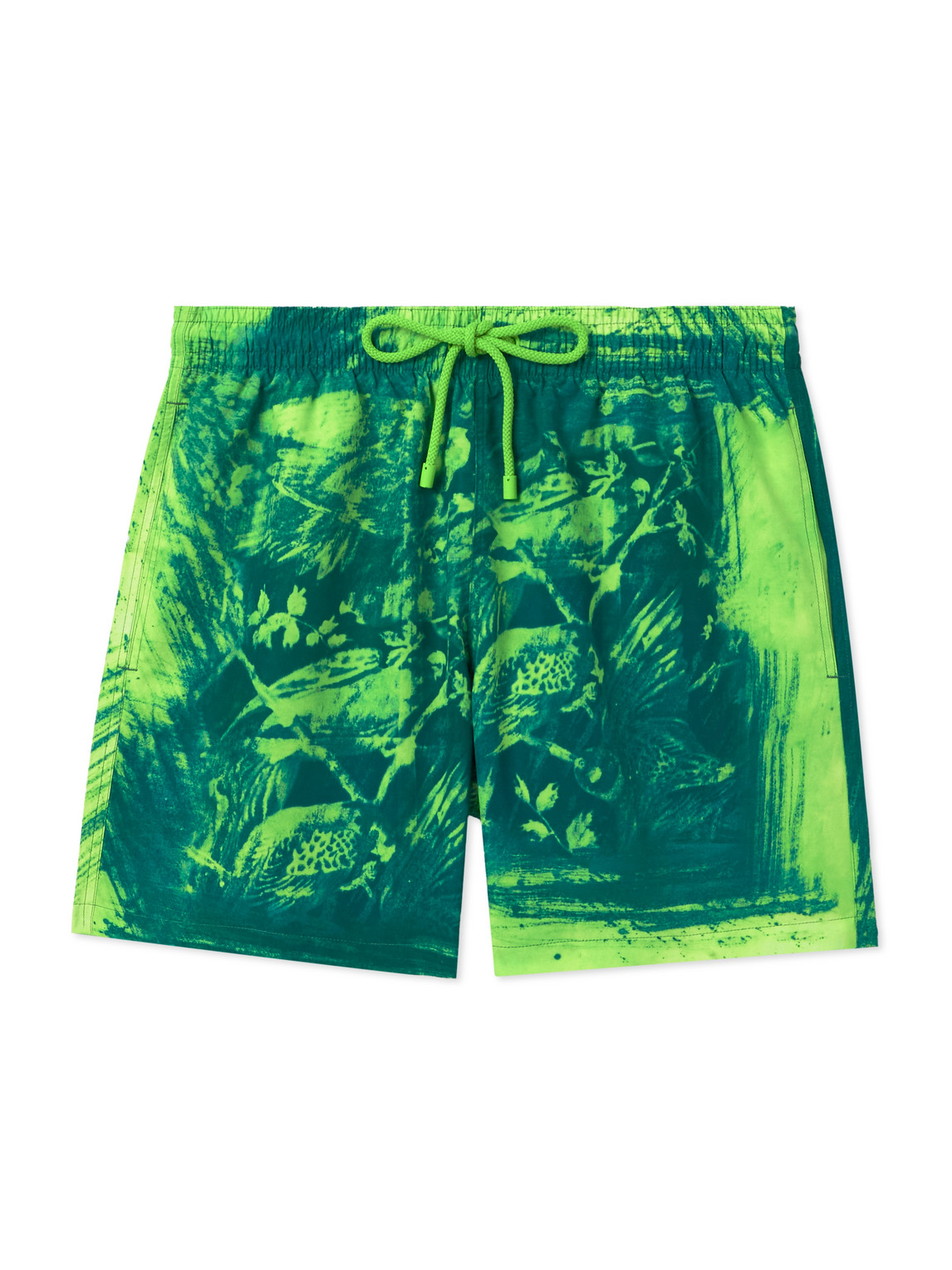 Loewe Graphic-print Drawstring Swim Shorts In Green