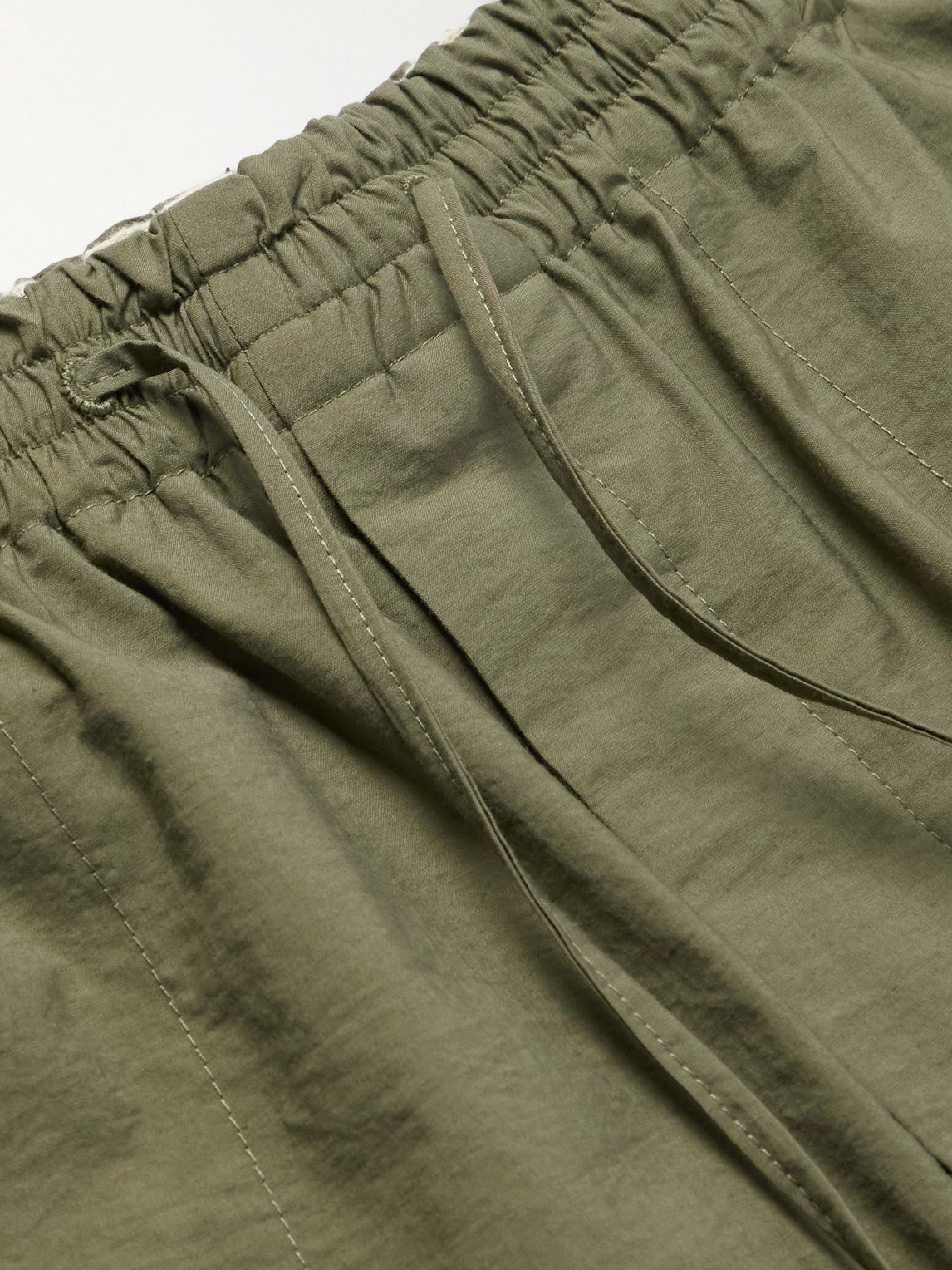Shop Loewe Paula's Ibiza Straight-leg Cropped Cotton-blend Drawstring Trousers In Green