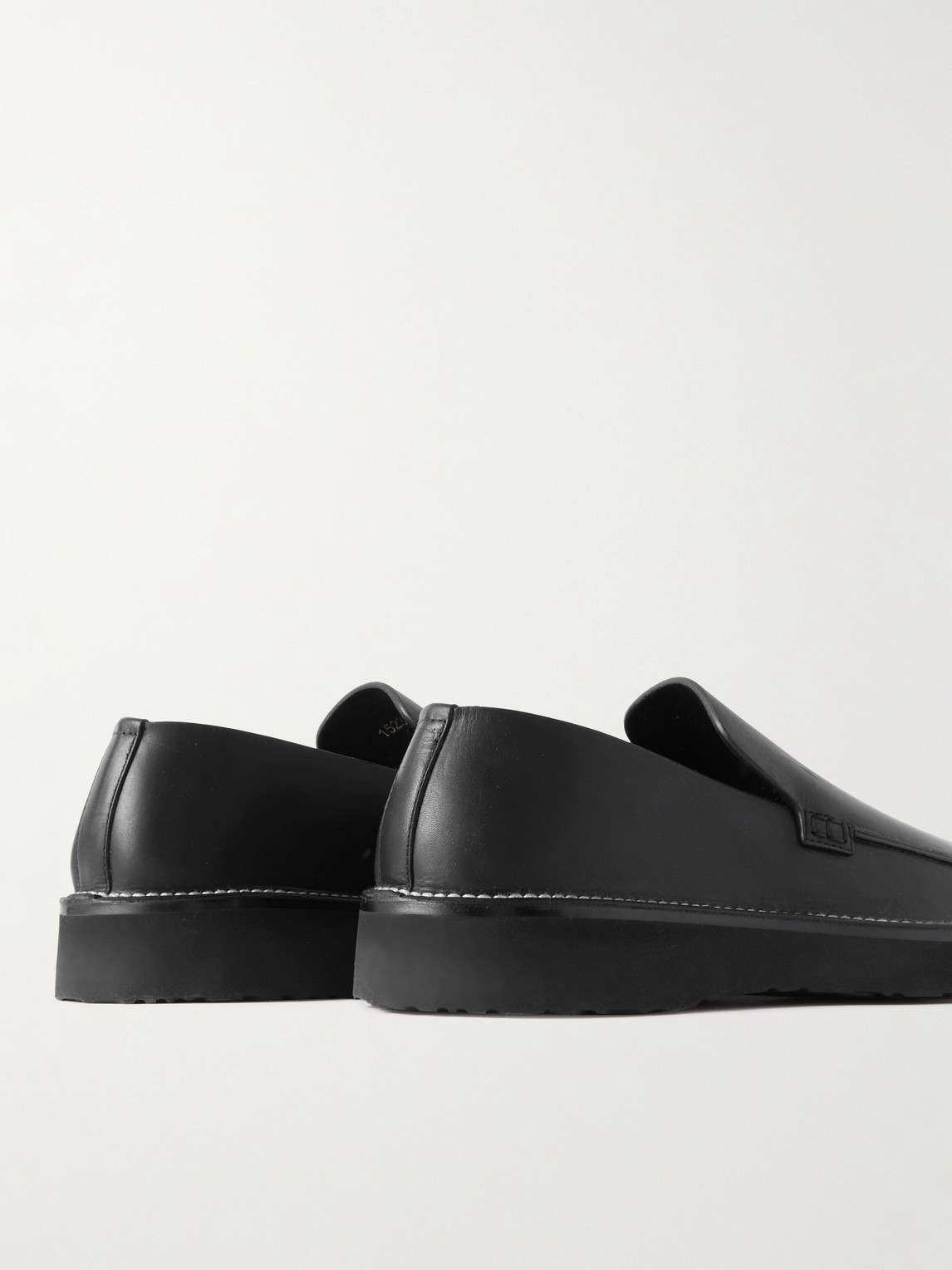 Shop Loewe Paula's Ibiza Faro Leather Loafers In Black