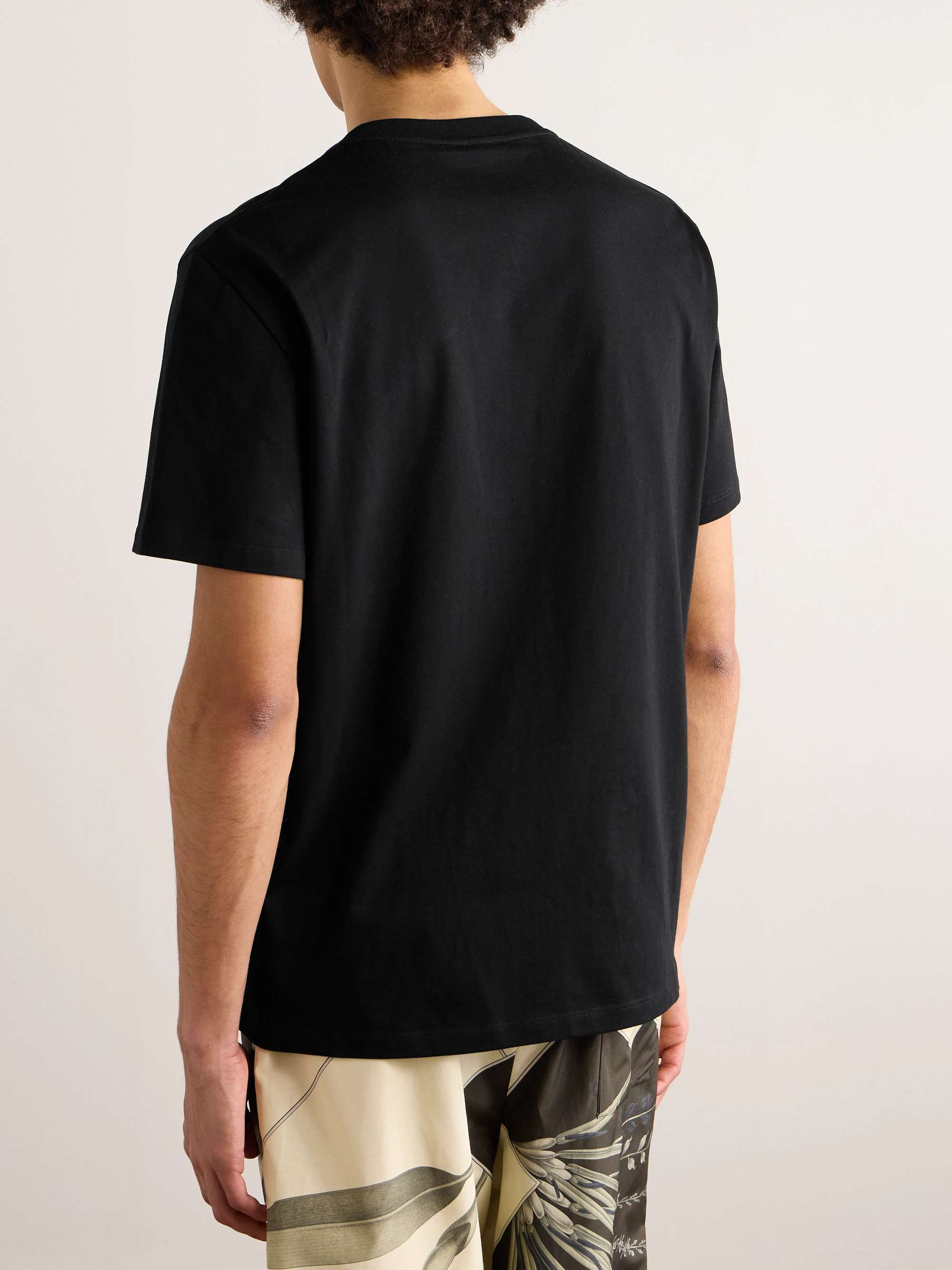 Black + Paula's Ibiza Logo-Appliquéd Cotton-Jersey T-Shirt Black + Paula's Ibiza Logo-Appliquéd Cotton-Jersey T-Shirt