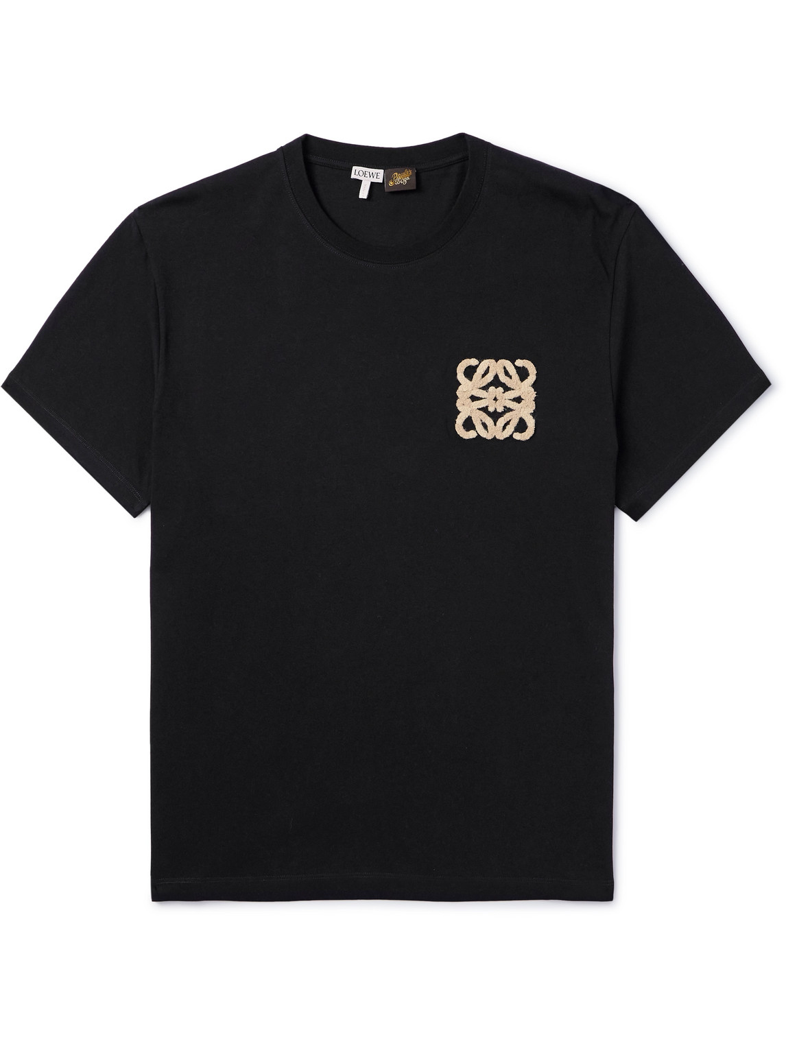 Shop Loewe Paula's Ibiza Logo-appliquéd Cotton-jersey T-shirt In Black