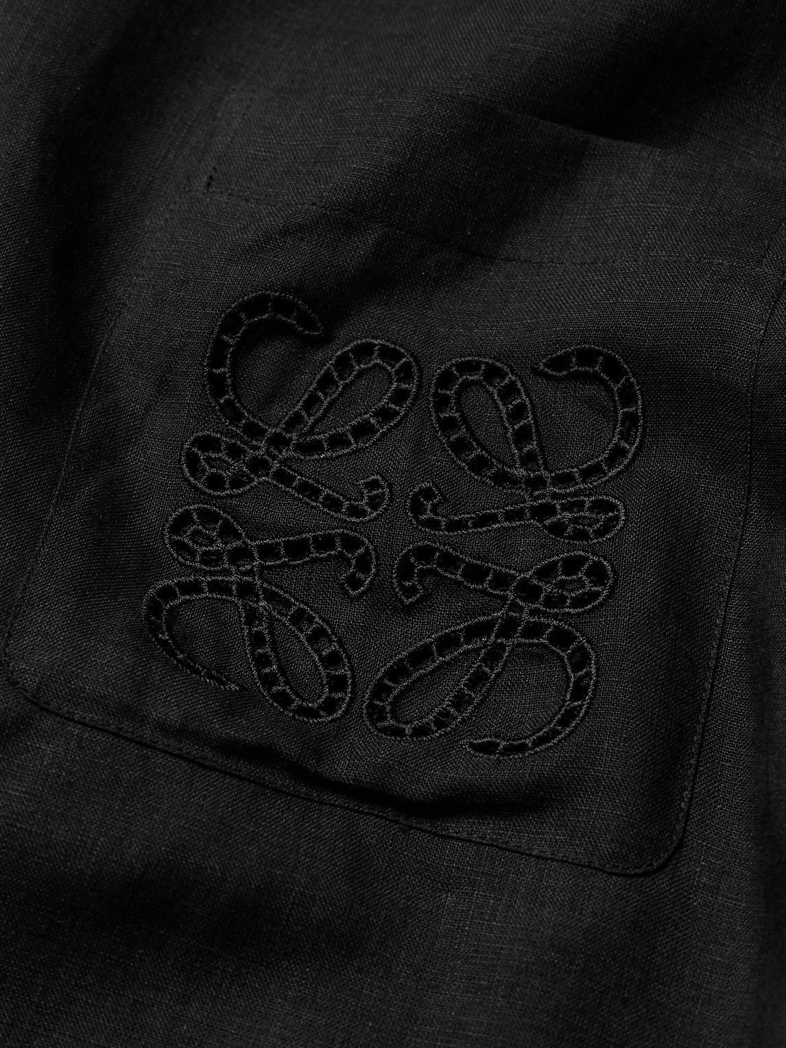 Shop Loewe Paula's Ibiza Oversized Broderie Anglaise Linen Shirt In Black