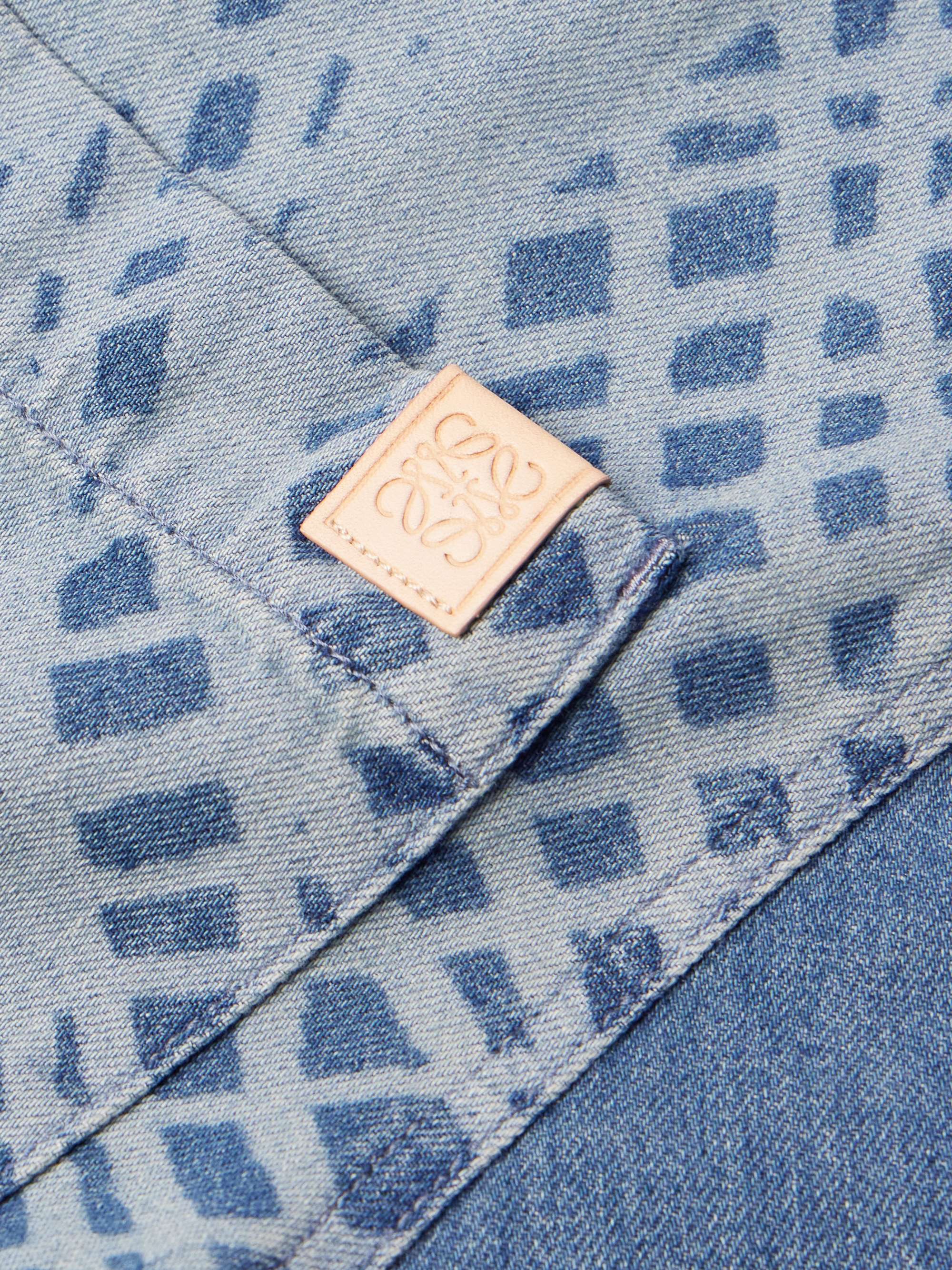 LOEWE + Paula's Ibiza Logo-Appliquéd Frayed Printed Denim
