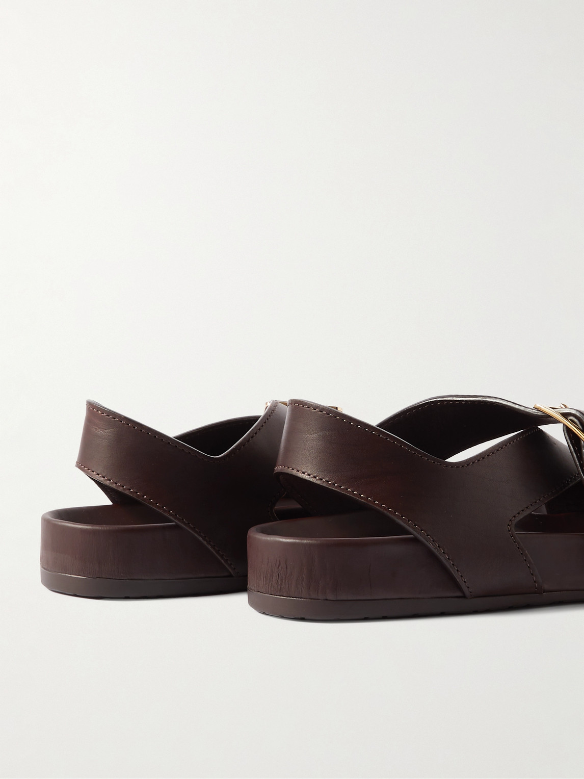 Shop Loewe Paula's Ibiza Leather Sandals In Brown