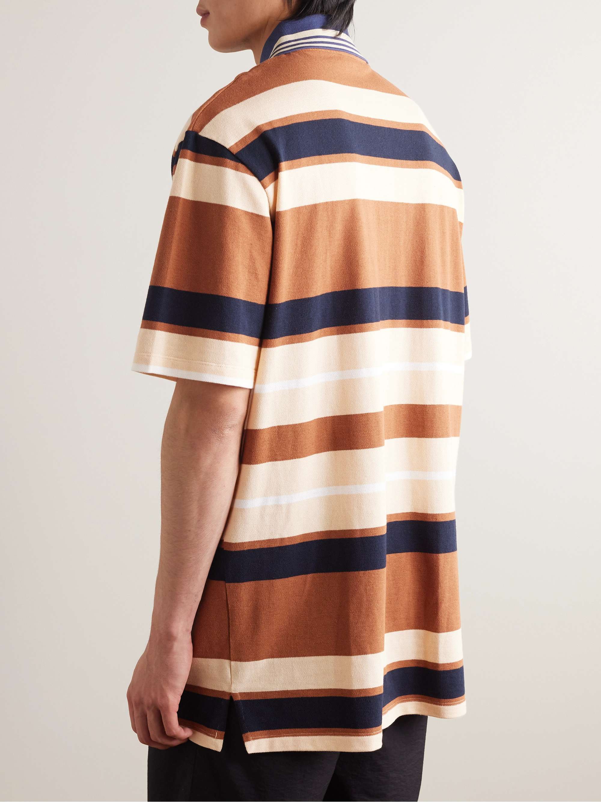LOEWE + Paula's Ibiza Striped Cotton and Linen-Blend Piqué