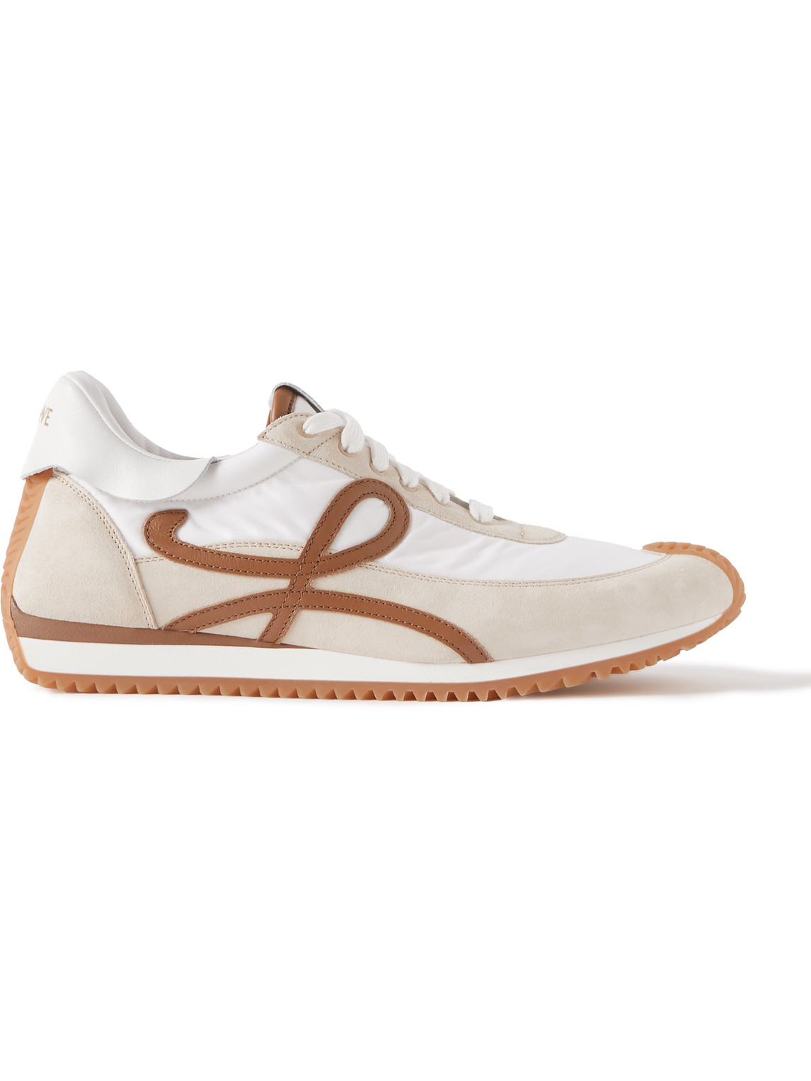 Loewe Paula's Ibiza Flow Runner Leather-trimmed Suede And Shell Sneakers In Neutrals