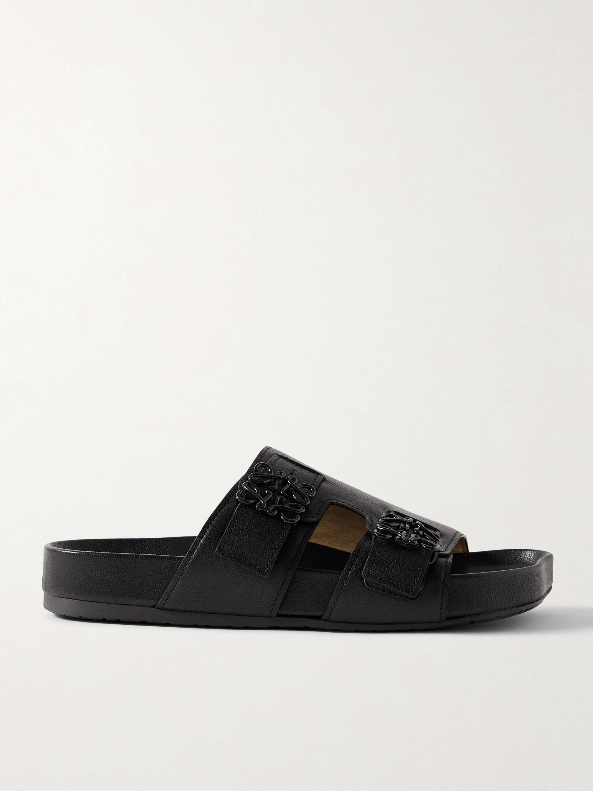 LOEWE + Paula's Ibiza Logo-Embellished Leather Slides for