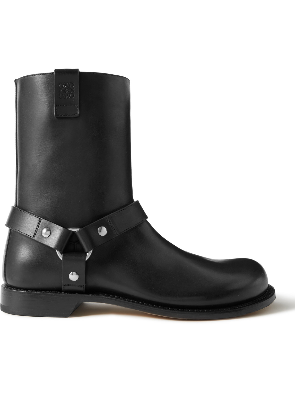 Loewe Paula's Ibiza Campo Embellished Leather Boots In Black