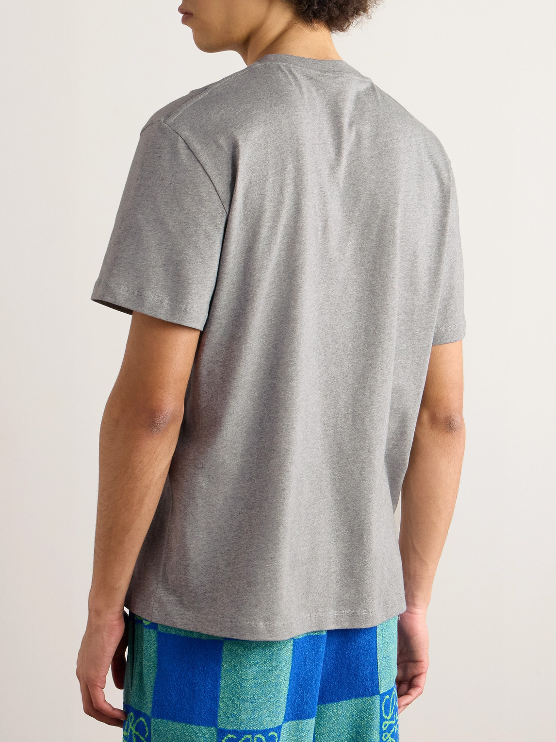 Shop Loewe Paula's Ibiza Logo-appliquéd Cotton-jersey T-shirt In Gray