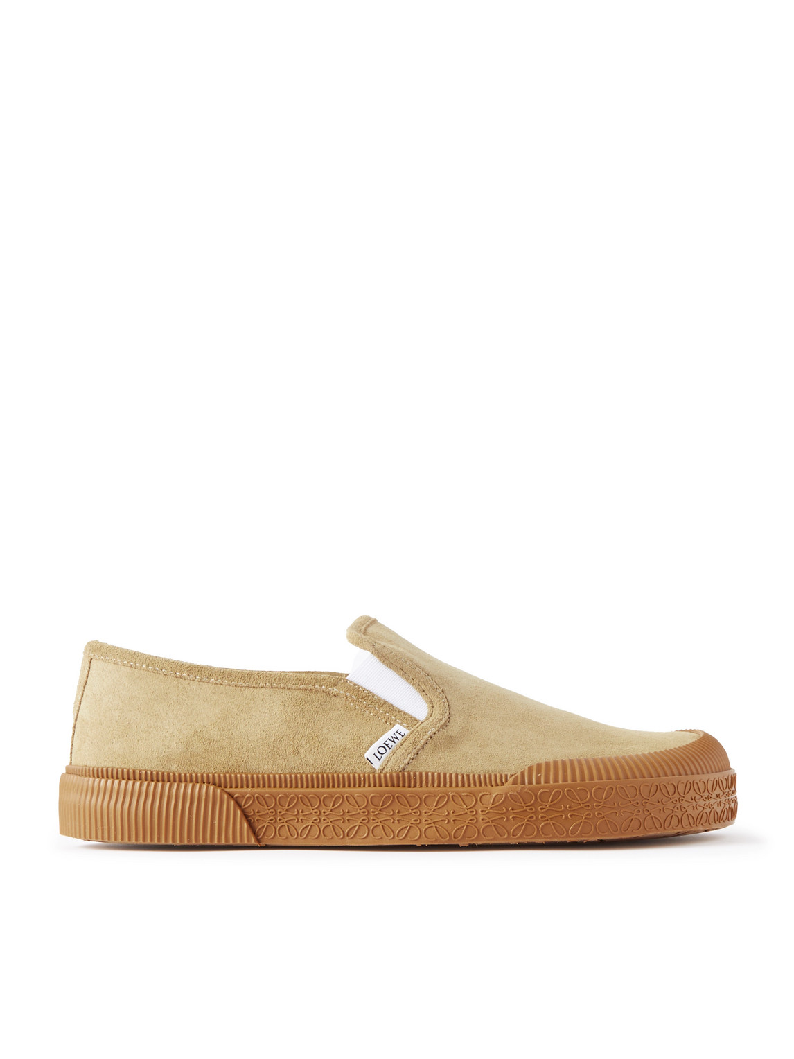 Shop Loewe Paula's Ibiza Terra Vulca Suede Slip-on Sneakers In Neutrals