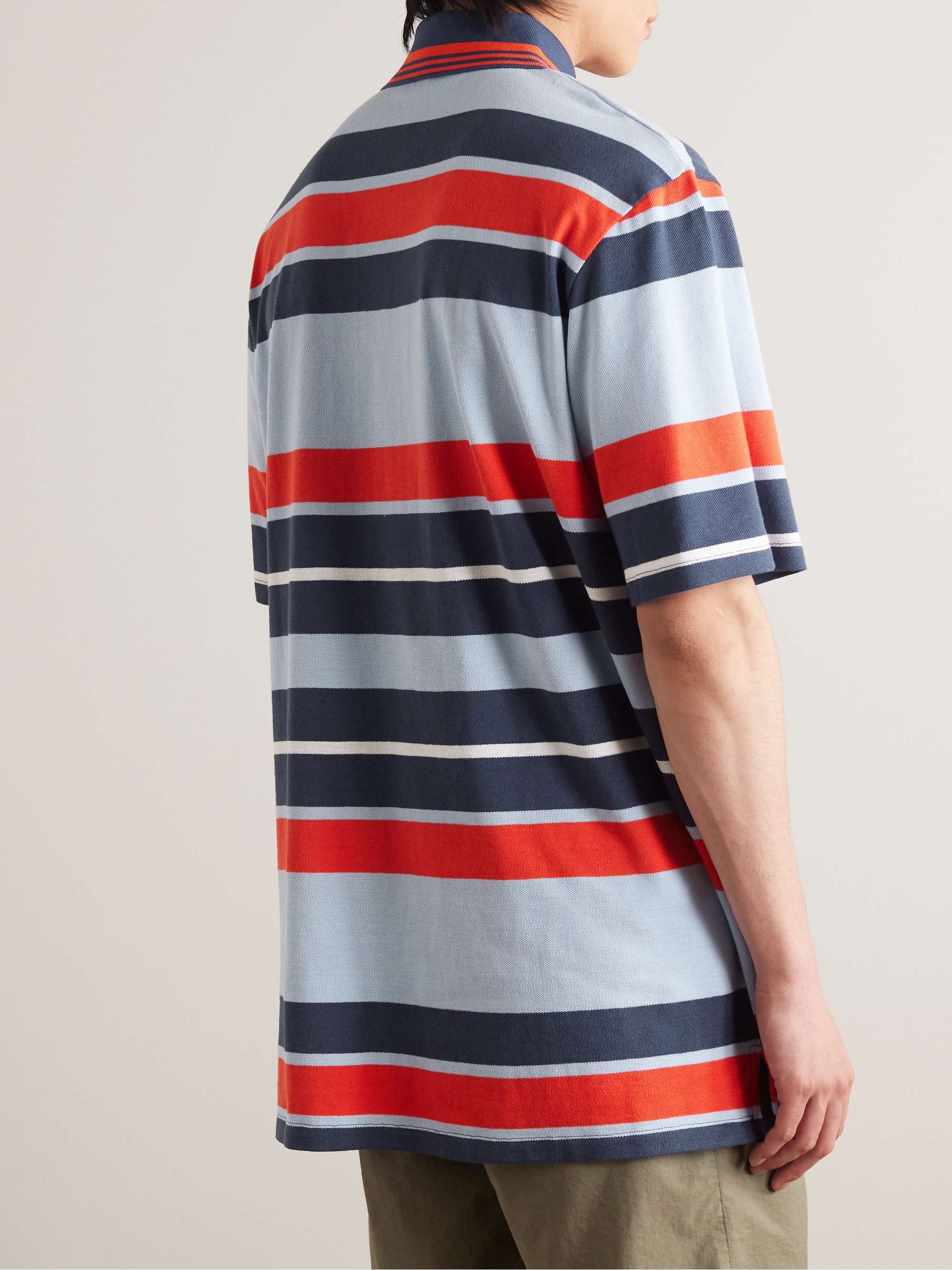 LOEWE + Paula's Ibiza Striped Cotton and Linen-Blend Piqué