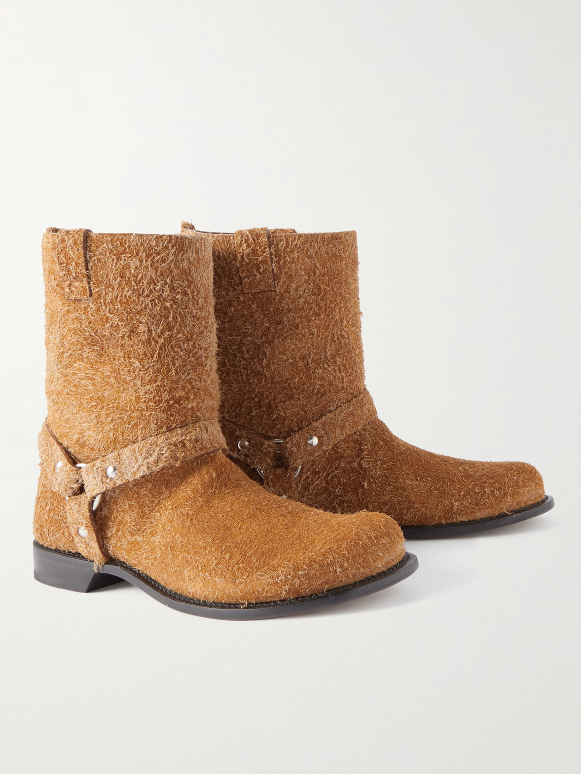 Shop Loewe Paula's Ibiza Campo Brushed-suede Boots In Brown