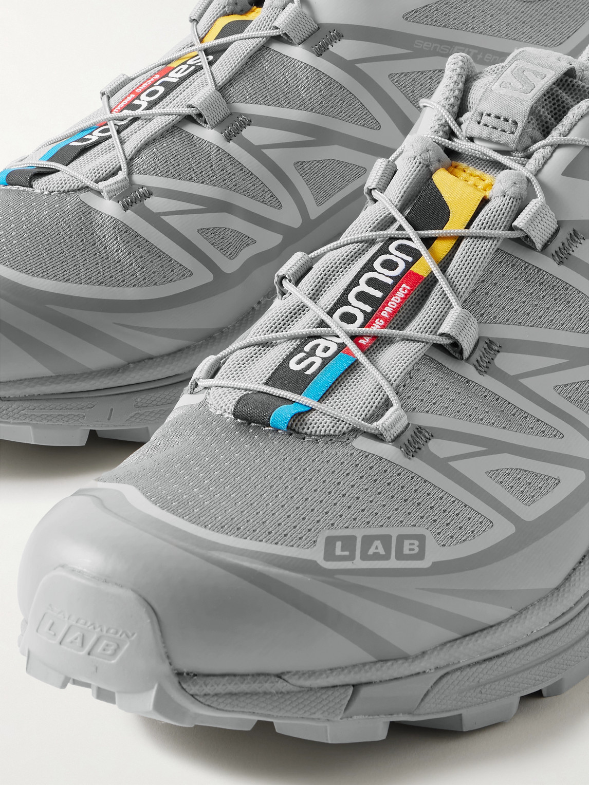 Salomon Xt-6 Rubber-trimmed Mesh Sneakers In Gray