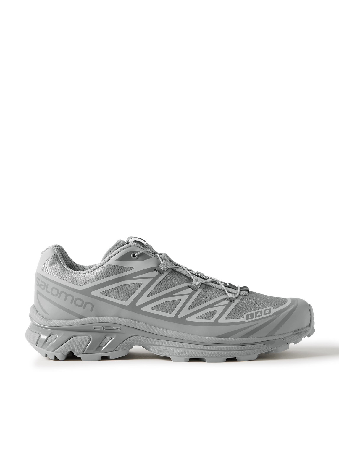 Salomon Xt-6 Rubber-trimmed Mesh Sneakers In Gray