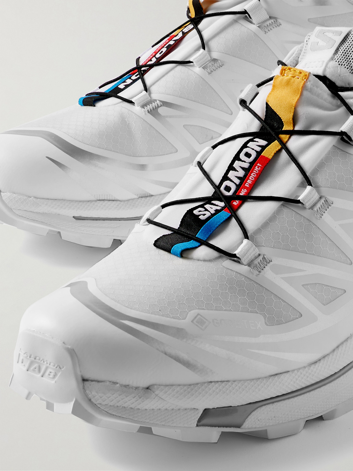 Shop Salomon Xt-6 Gtx Rubber-trimmed Gore-tex Mesh Sneakers In White