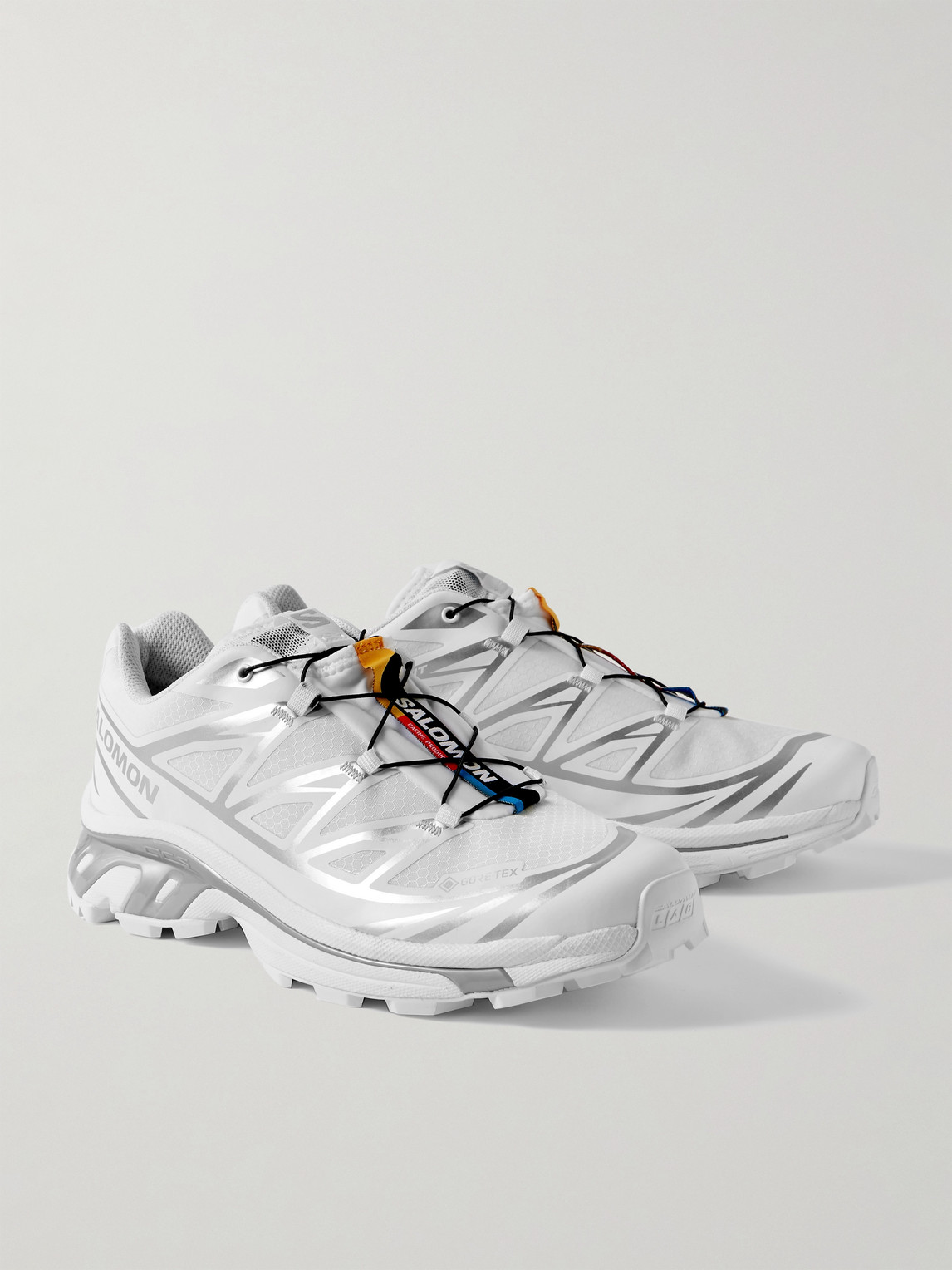 Shop Salomon Xt-6 Gtx Rubber-trimmed Gore-tex Mesh Sneakers In White