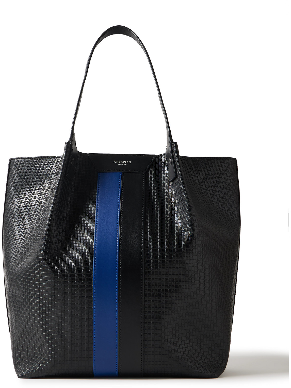 Serapian - Leather-Trimmed Stepan Coated-Canvas Tote Bag - Men - Black