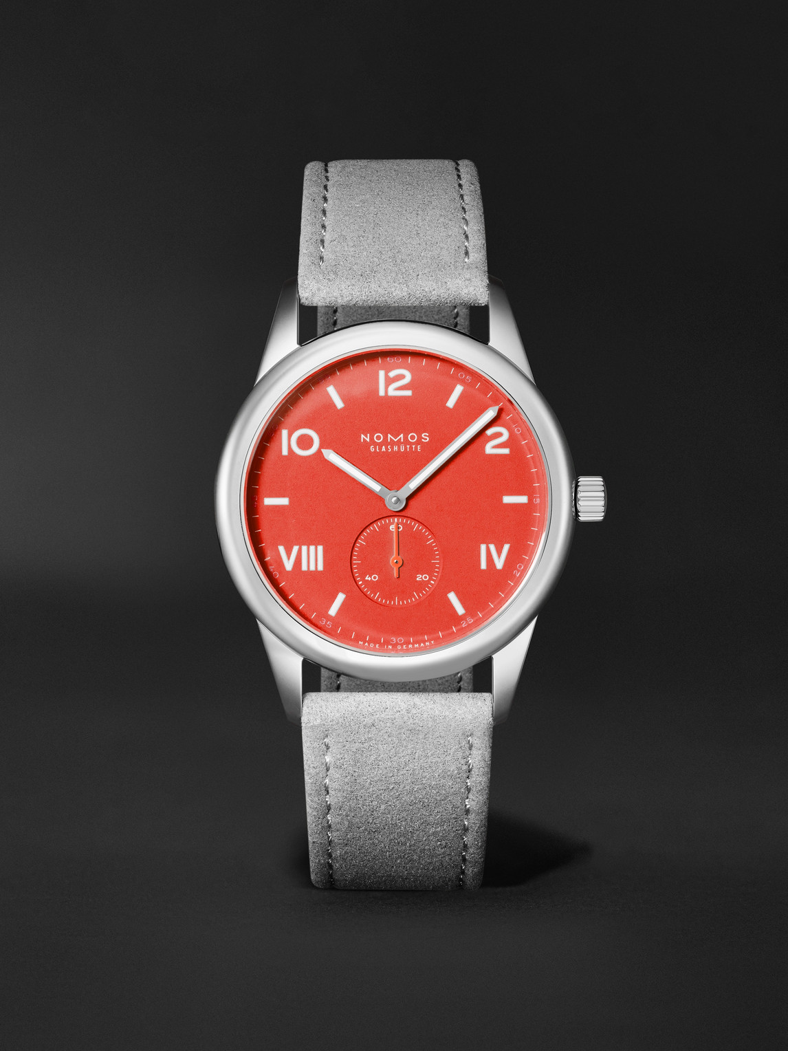 NOMOS Glashütte – Club Campus Hand-Wound 38.5mm Stainless Steel and Suede Watch, Ref. No. 723
