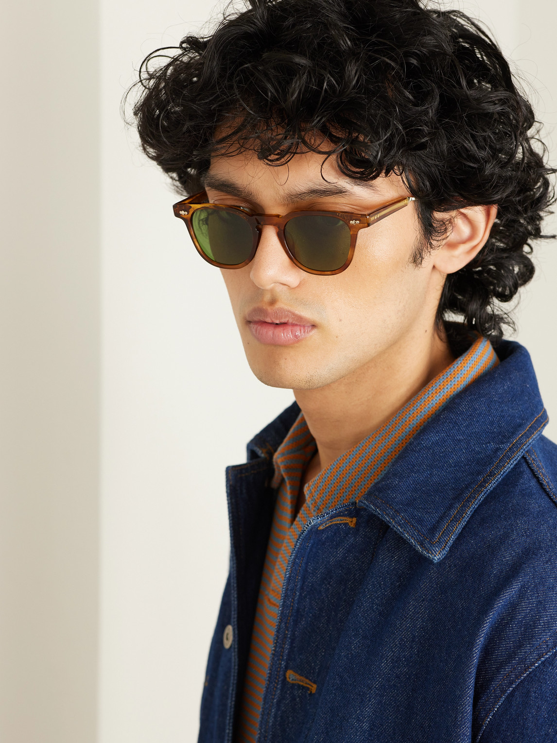 Shop Mr Leight Dean Round-frame Acetate Sunglasses In Brown