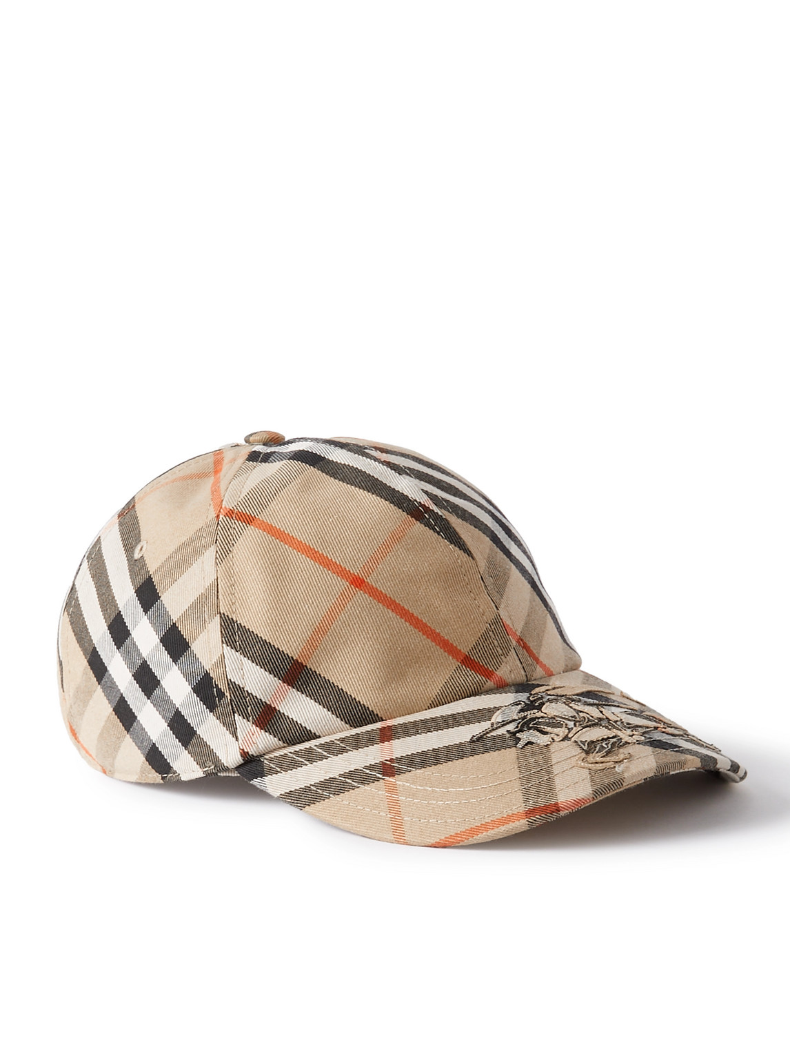 Burberry Logo-appliquéd Checked Canvas Baseball Cap In Brown