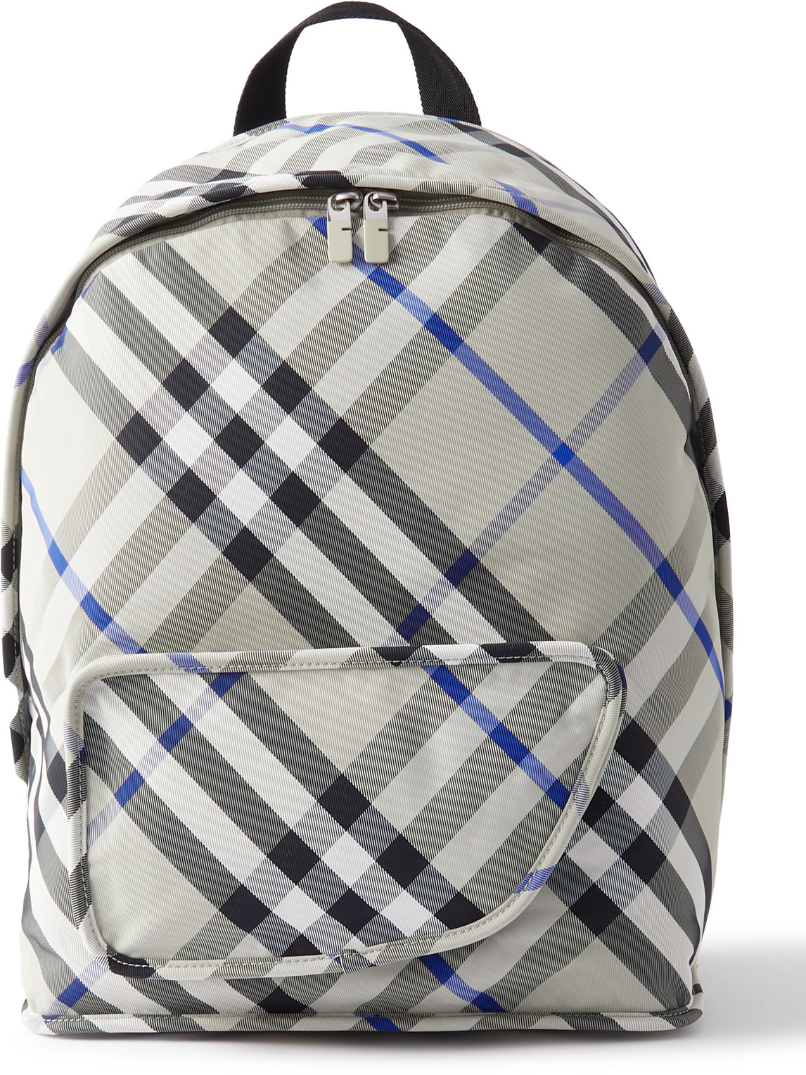 Checked Nylon-Twill Backpack