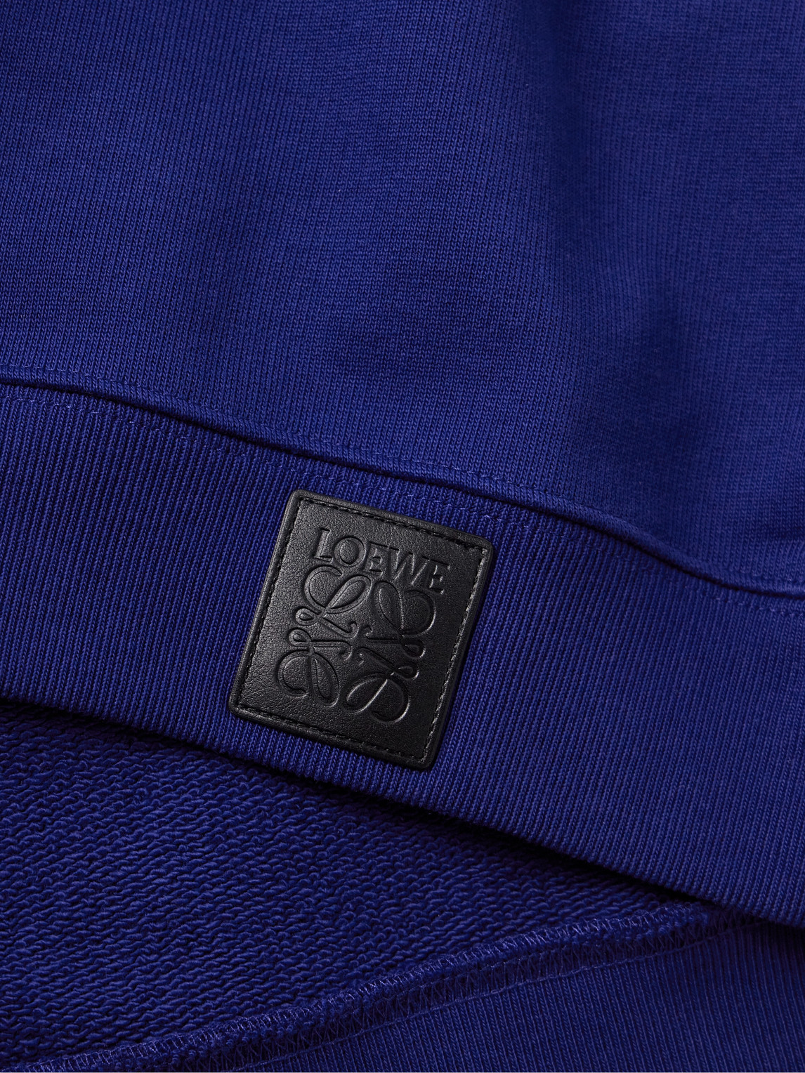 Shop Loewe Puzzle Logo-appliquéd Panelled Cotton-jersey Hoodie In Blue