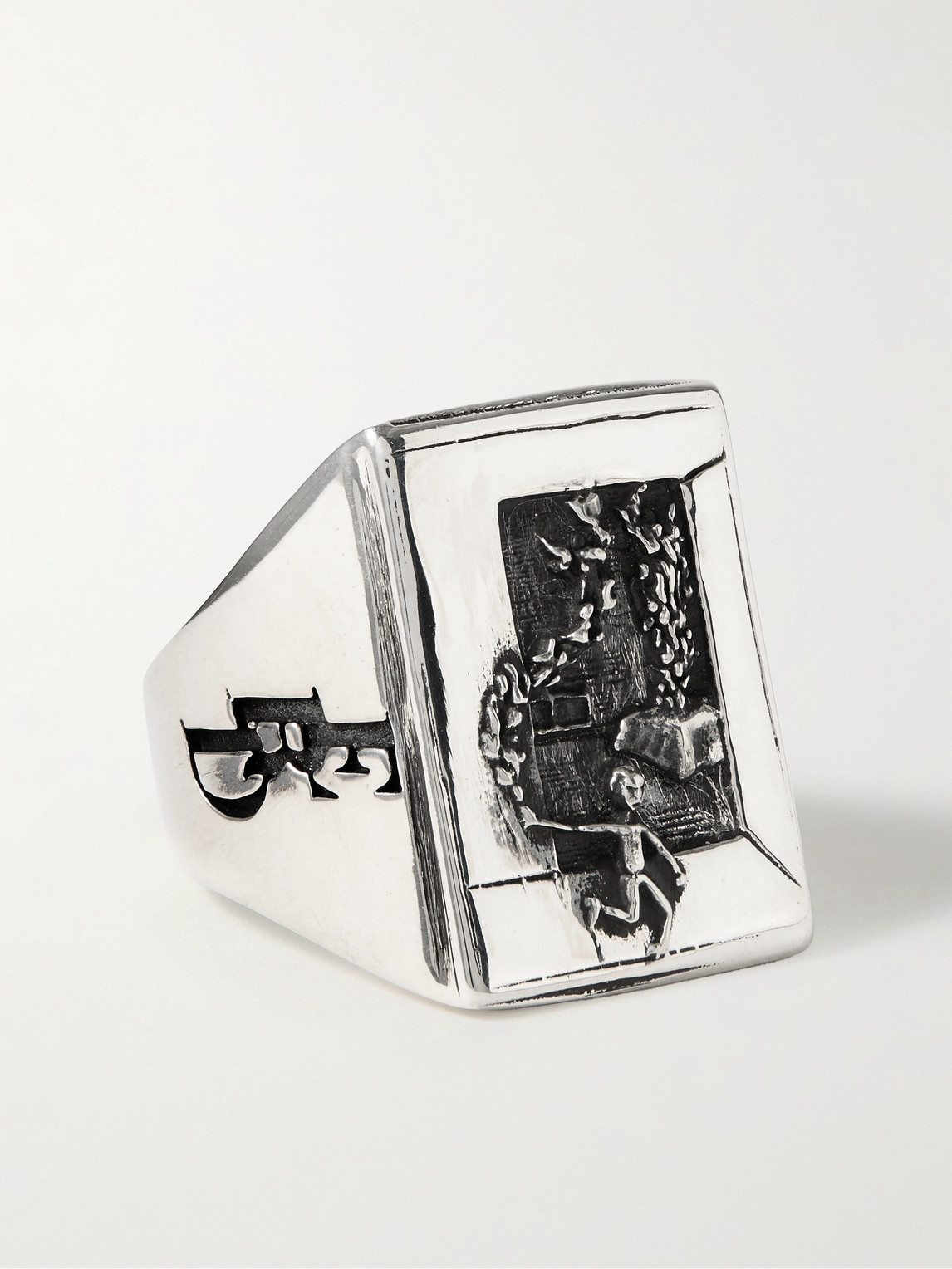 Enfants Riches Déprimés Minutemen Engraved Silver Ring - Men