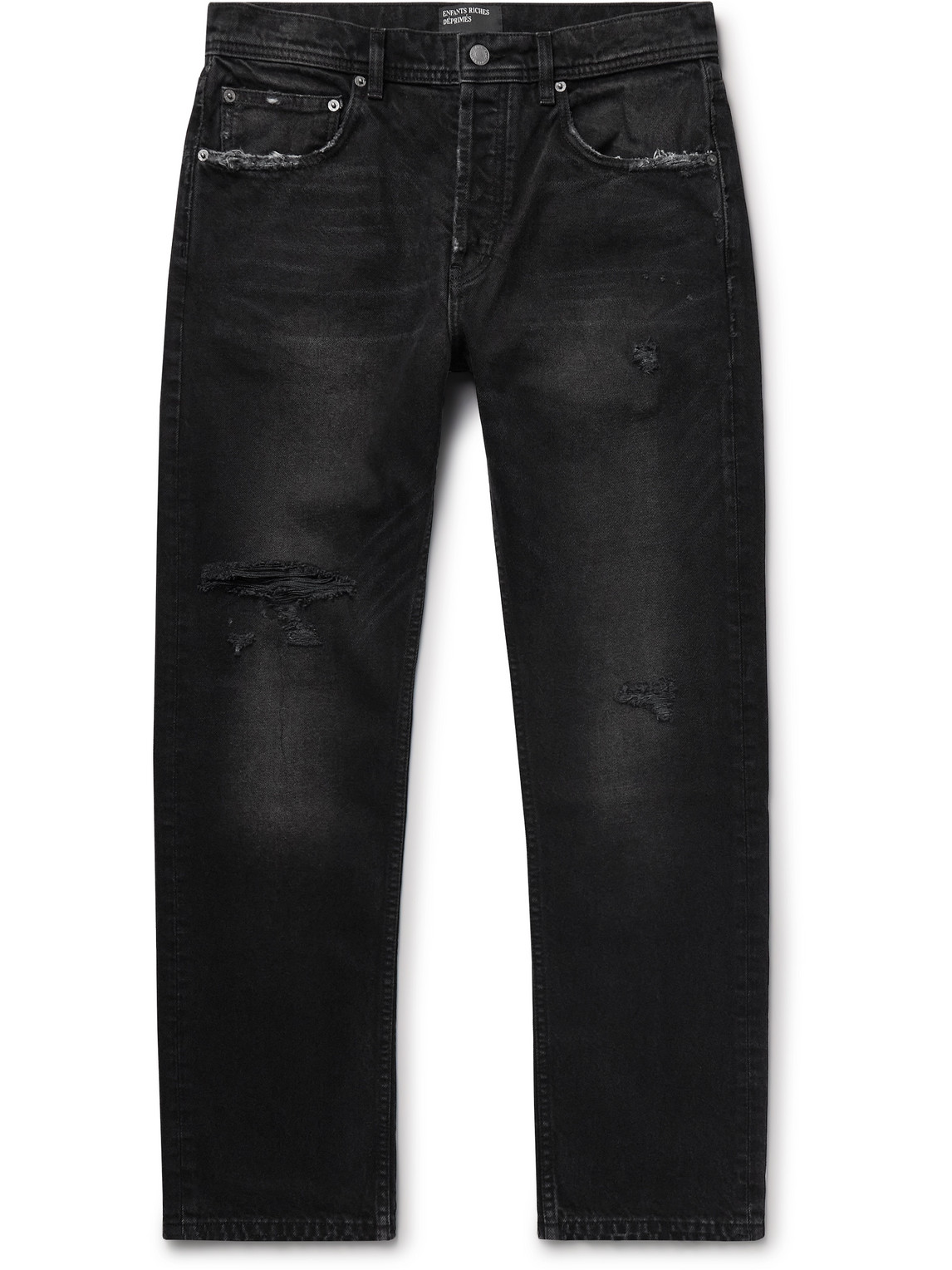 Enfants Riches Deprimes Straight-leg Distressed Jeans In Black