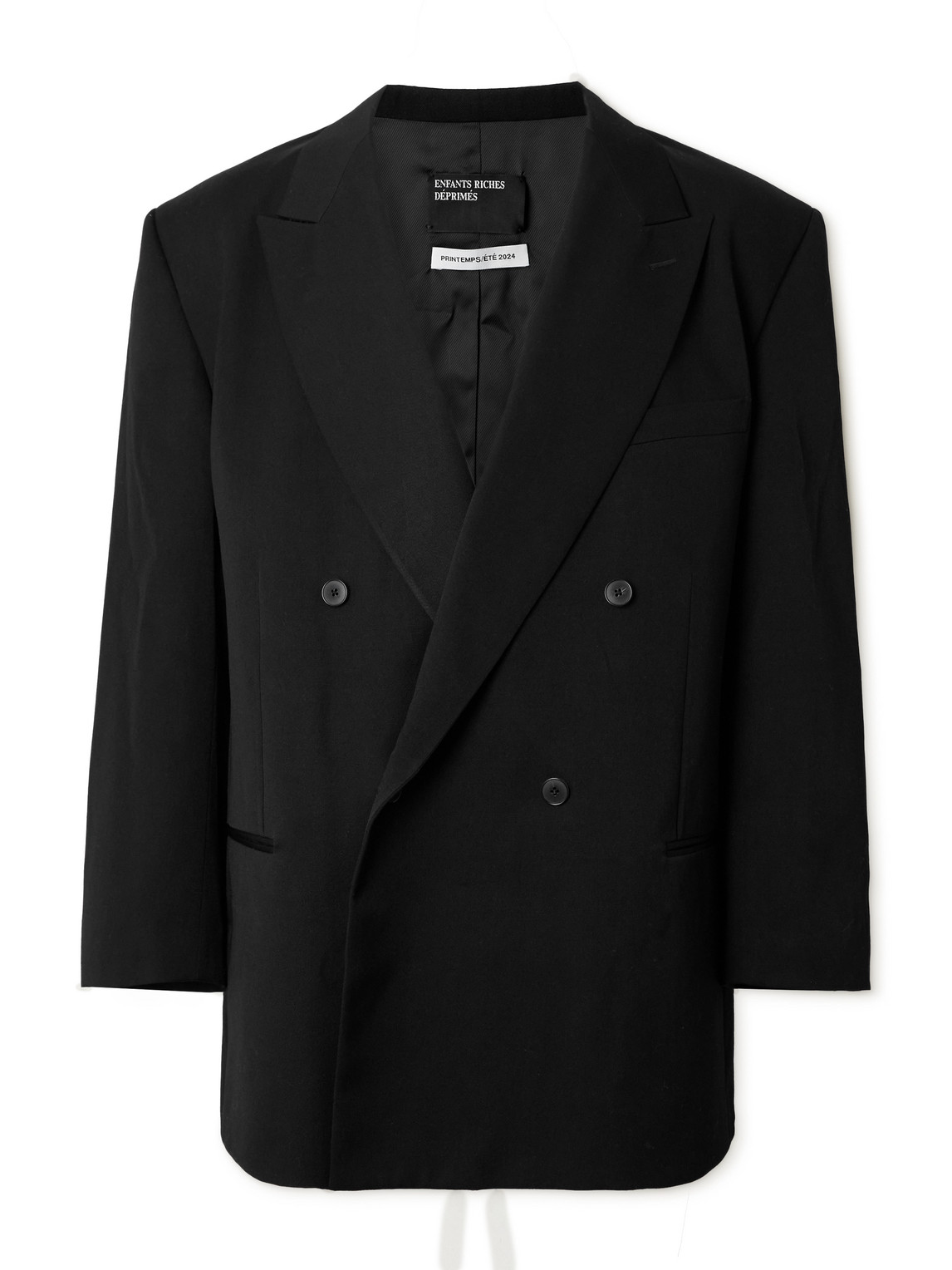 Enfants Riches Deprimes Boiler Room Oversized Double-breasted Wool-gabardine Blazer In Black