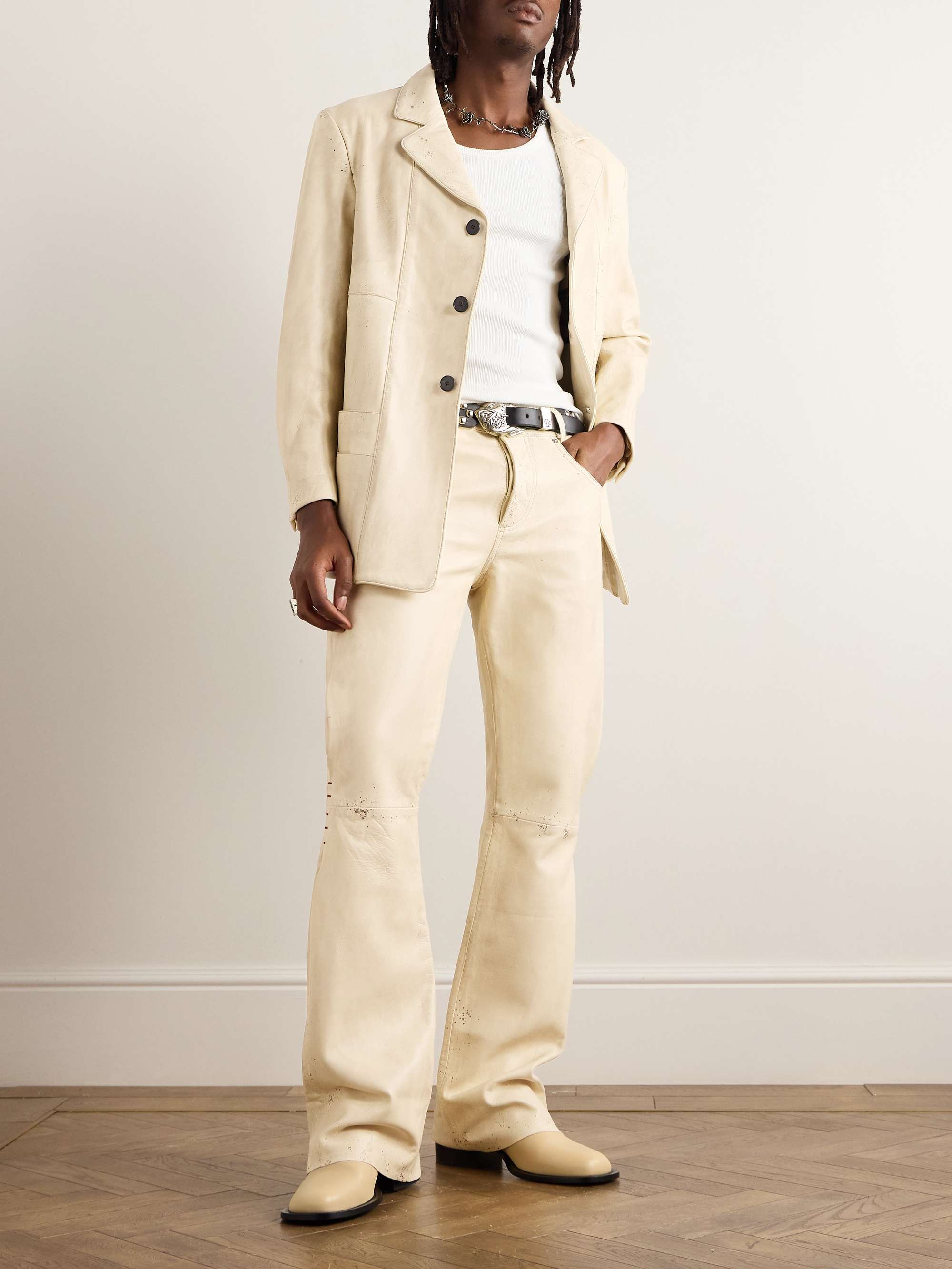 ENFANTS RICHES DÉPRIMÉS Go To Dallas PaintSplattered Leather Jacket