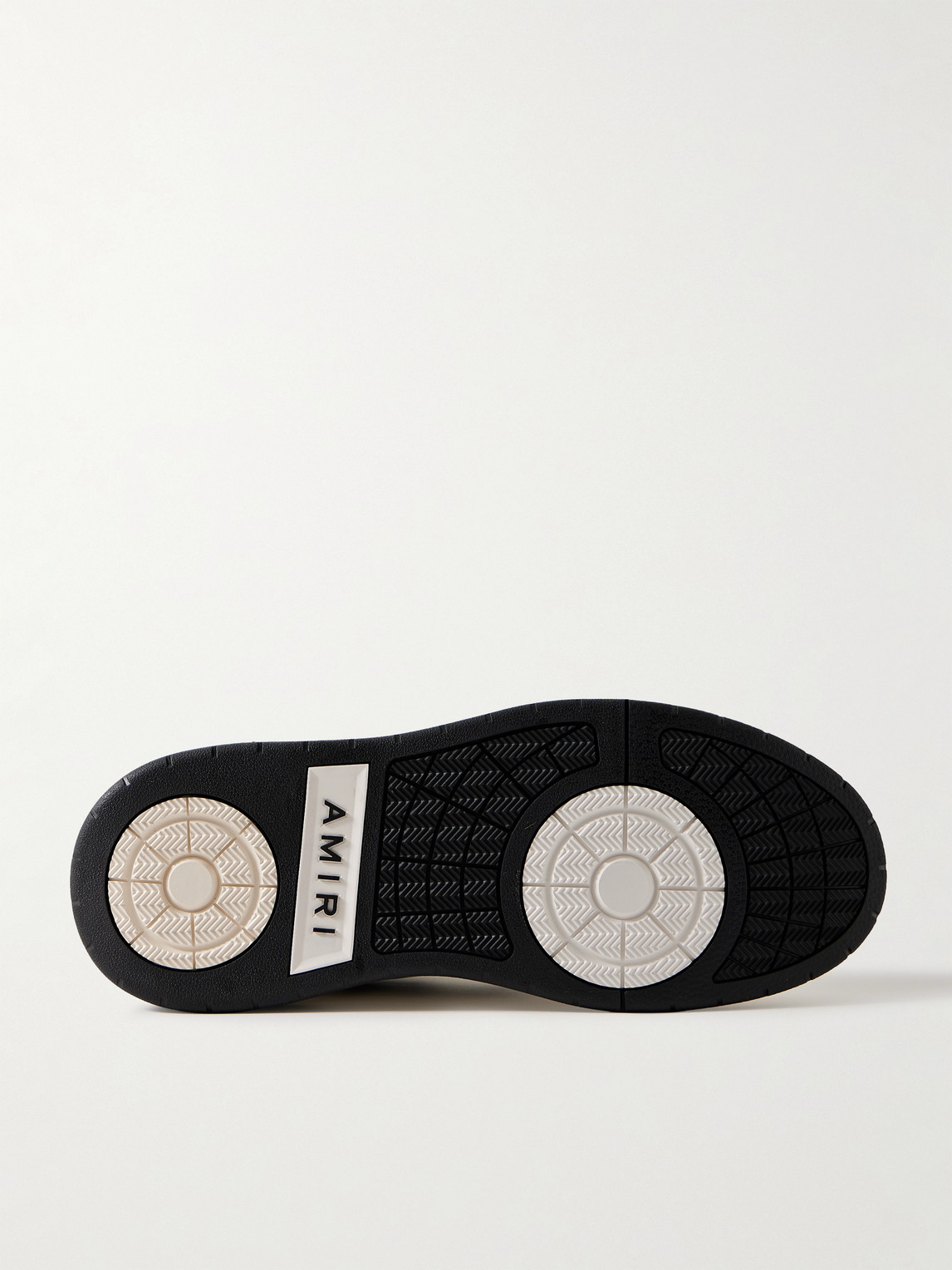 Amiri White Low Top Sneakers With Logo Patch On The Side And Contrasting Heel With Logo Lettering In Leath In Multi