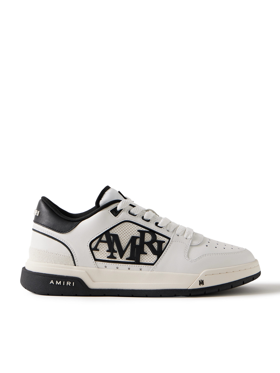 Shop Amiri Classic Low Logo-appliquéd Suede And Rubber-trimmed Leather Sneakers In White