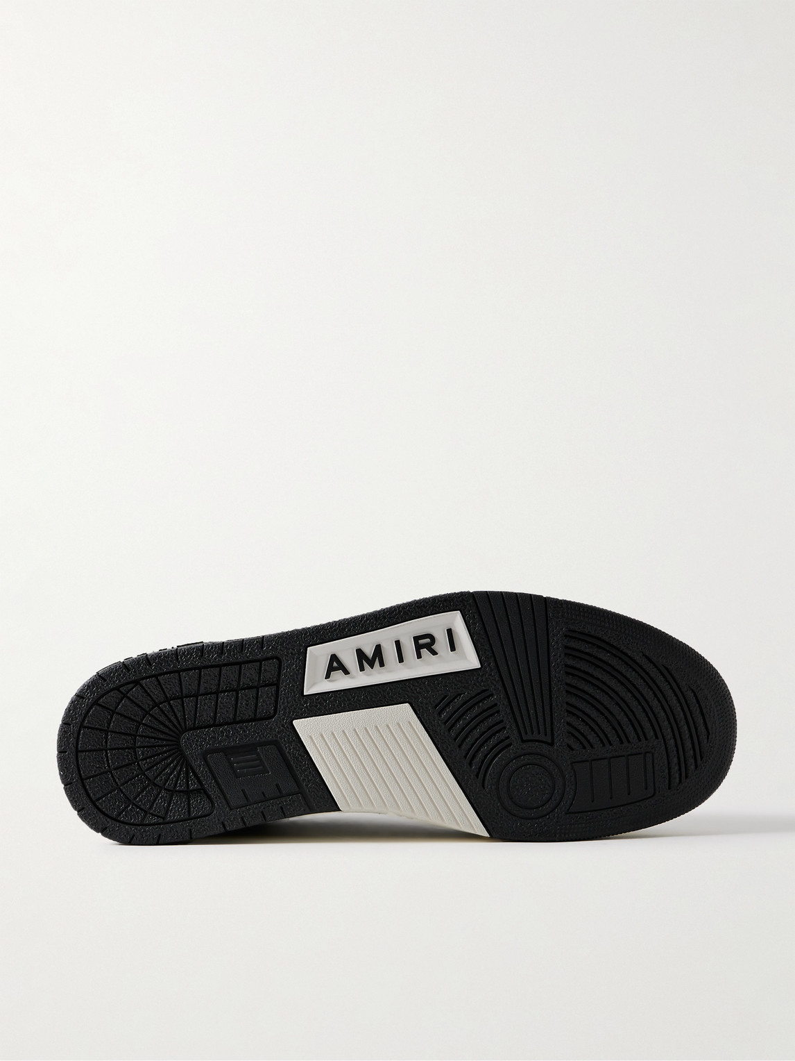Shop Amiri Skel-top Metallic Bouclé And Leather Sneakers In Black
