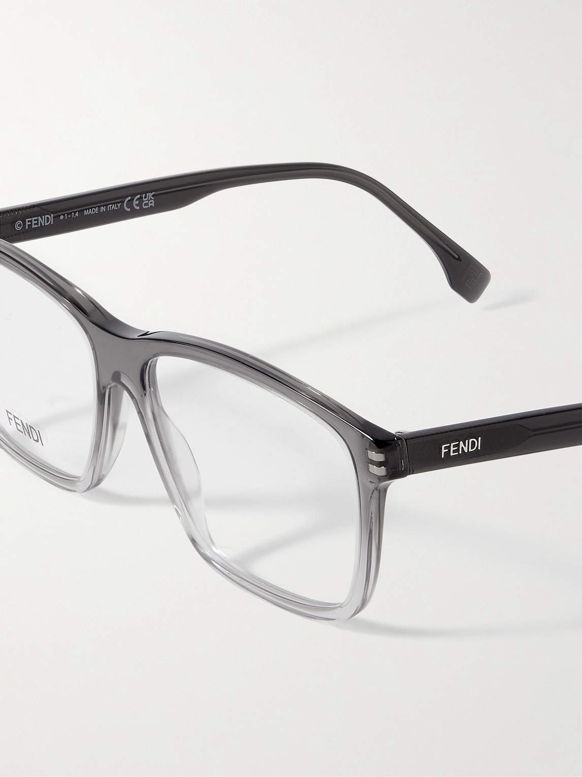 Shop Fendi Fine D-frame Acetate Optical Glasses In Gray