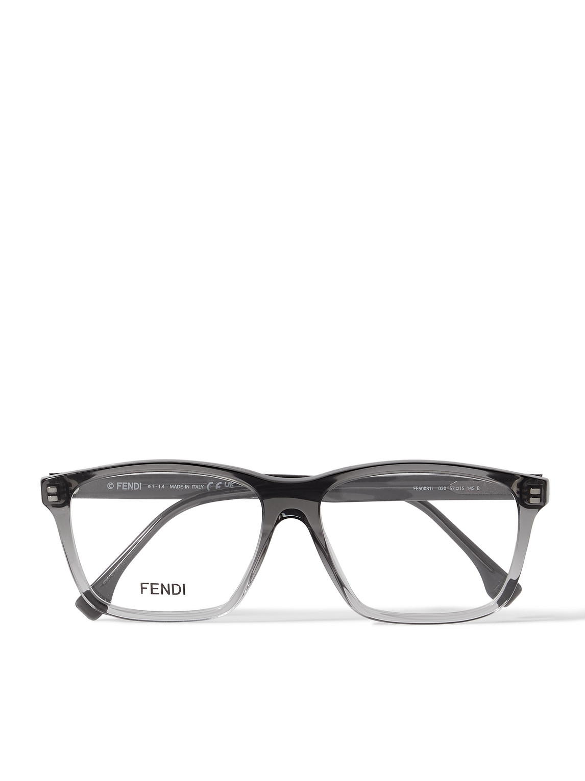Fendi Fine D-frame Acetate Optical Glasses In Gray
