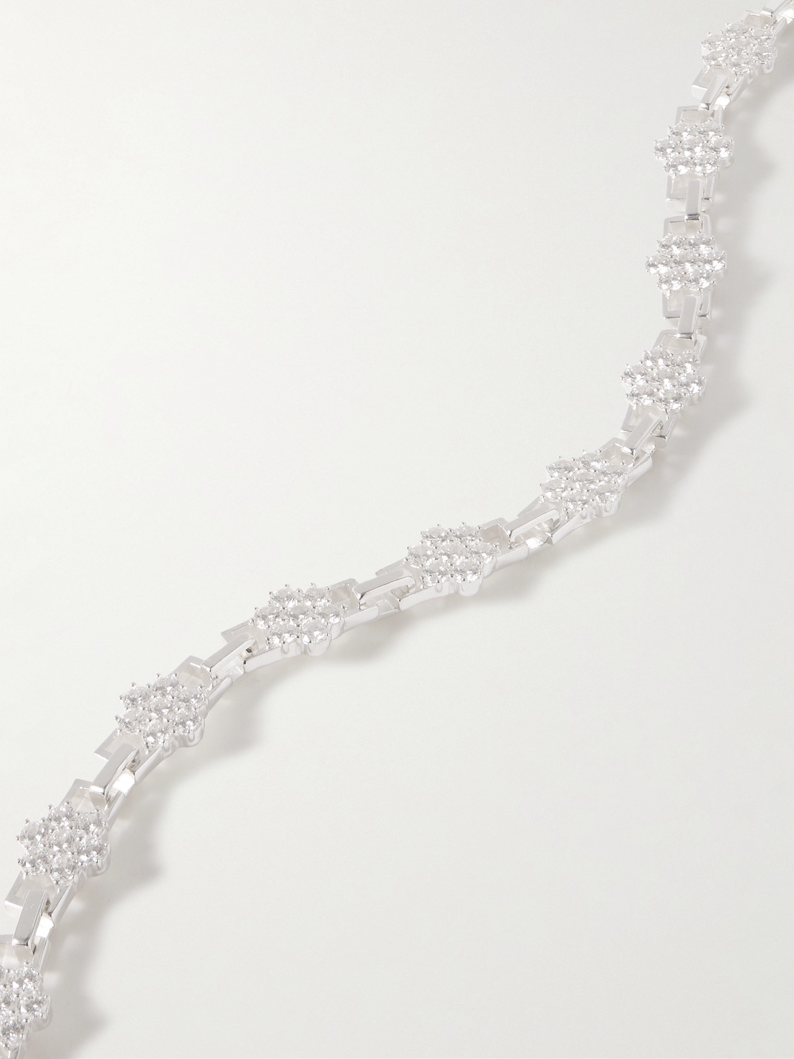 Hatton Labs Daisy Silver Cubic Zirconia Necklace In Silver