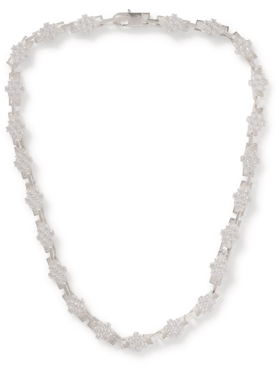 Hatton Labs Daisy Silver Cubic Zirconia Necklace In White