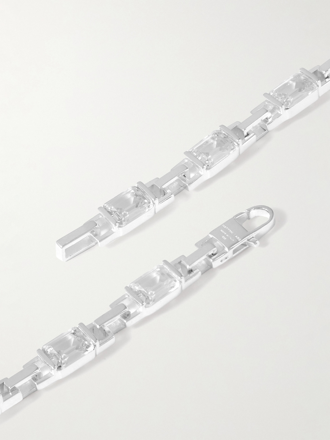 HATTON LABS UNCUFFED CHAIN SILVER CUBIC ZIRCONIA NECKLACE