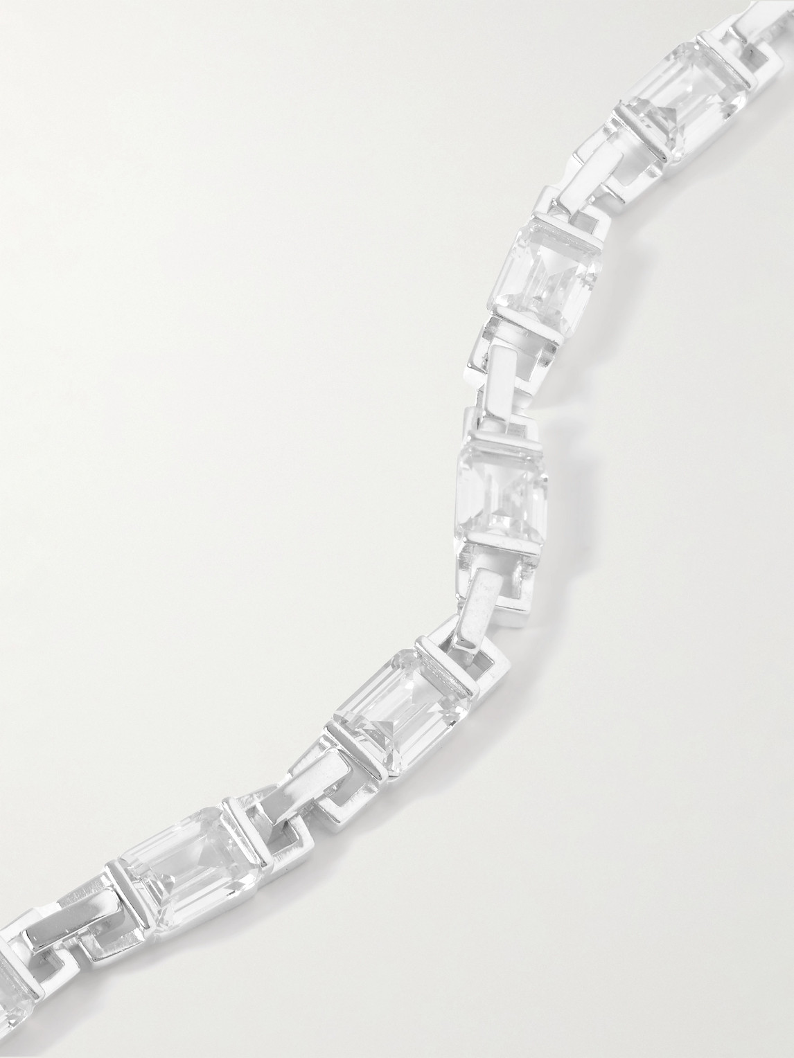 HATTON LABS UNCUFFED CHAIN SILVER CUBIC ZIRCONIA NECKLACE