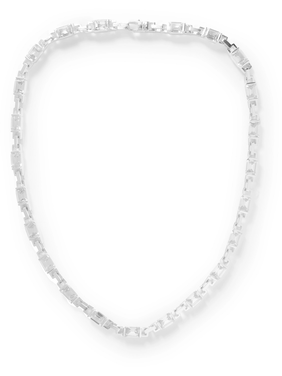 Hatton Labs Uncuffed Chain Silver Cubic Zirconia Necklace In Metallic