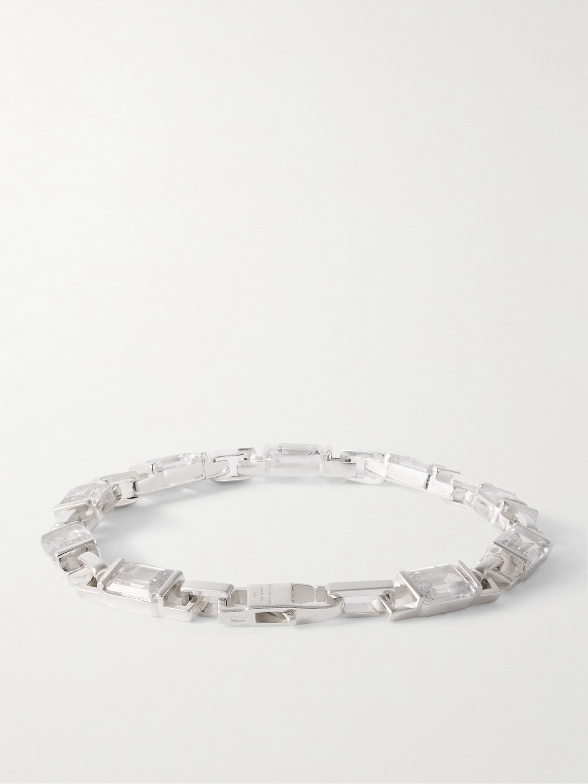 HATTON LABS UNCUFFED SILVER CUBIC ZIRCONIA BRACELET