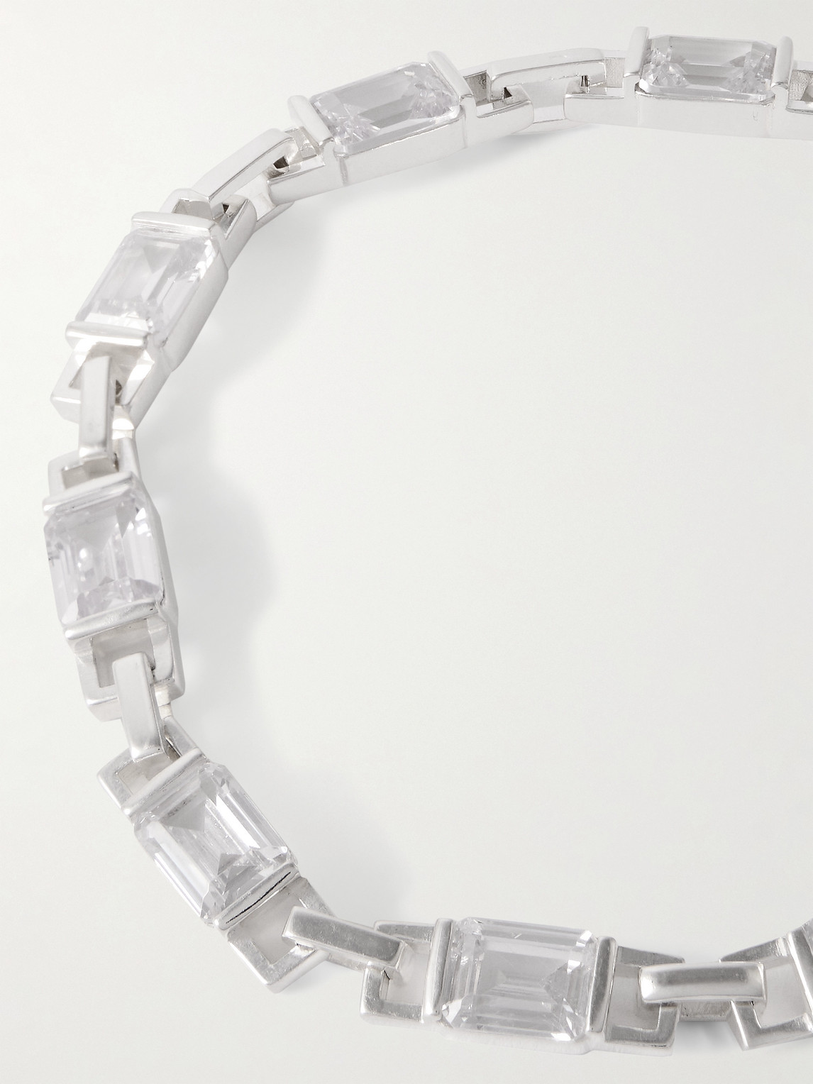 HATTON LABS UNCUFFED SILVER CUBIC ZIRCONIA BRACELET