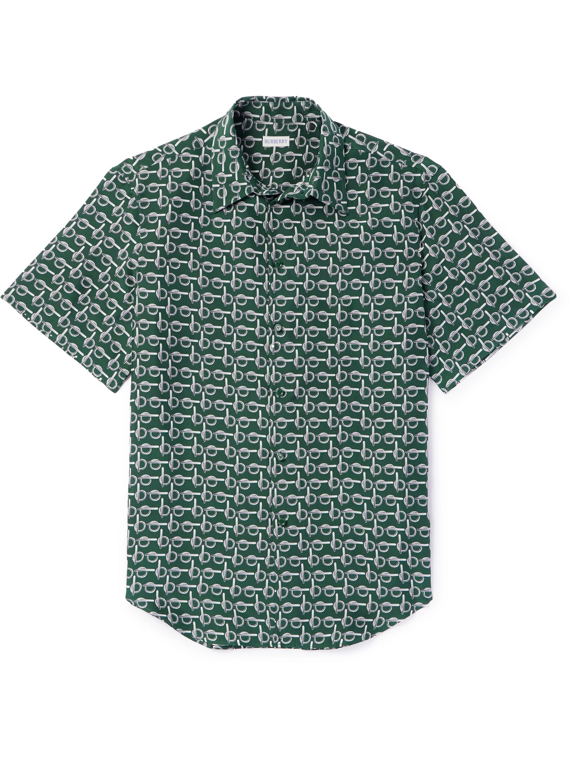 Burberry Printed Mulberry Silk Shirt In Green