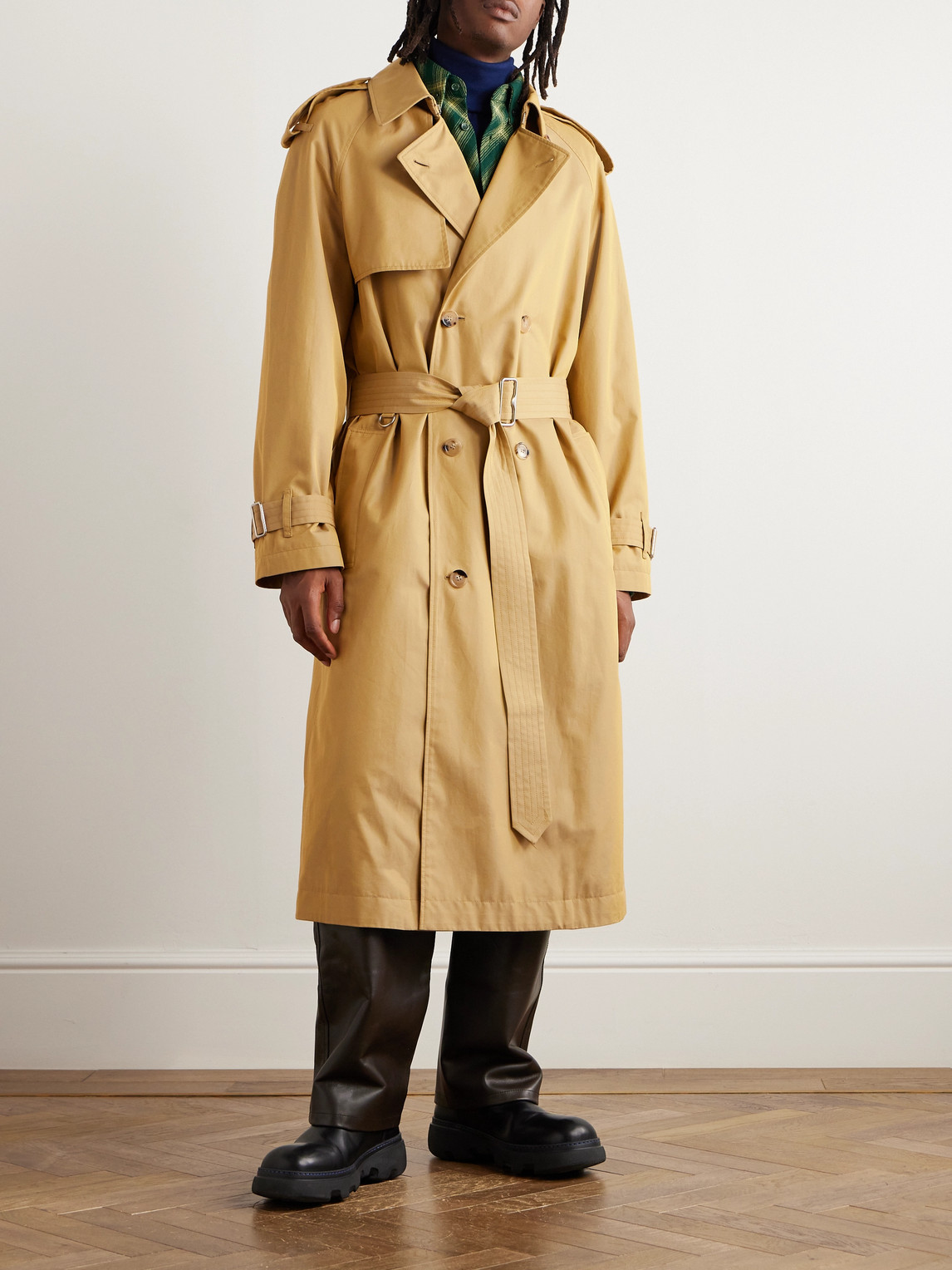 Shop Burberry Iridescent Cotton-gabardine Trench Coat In Brown