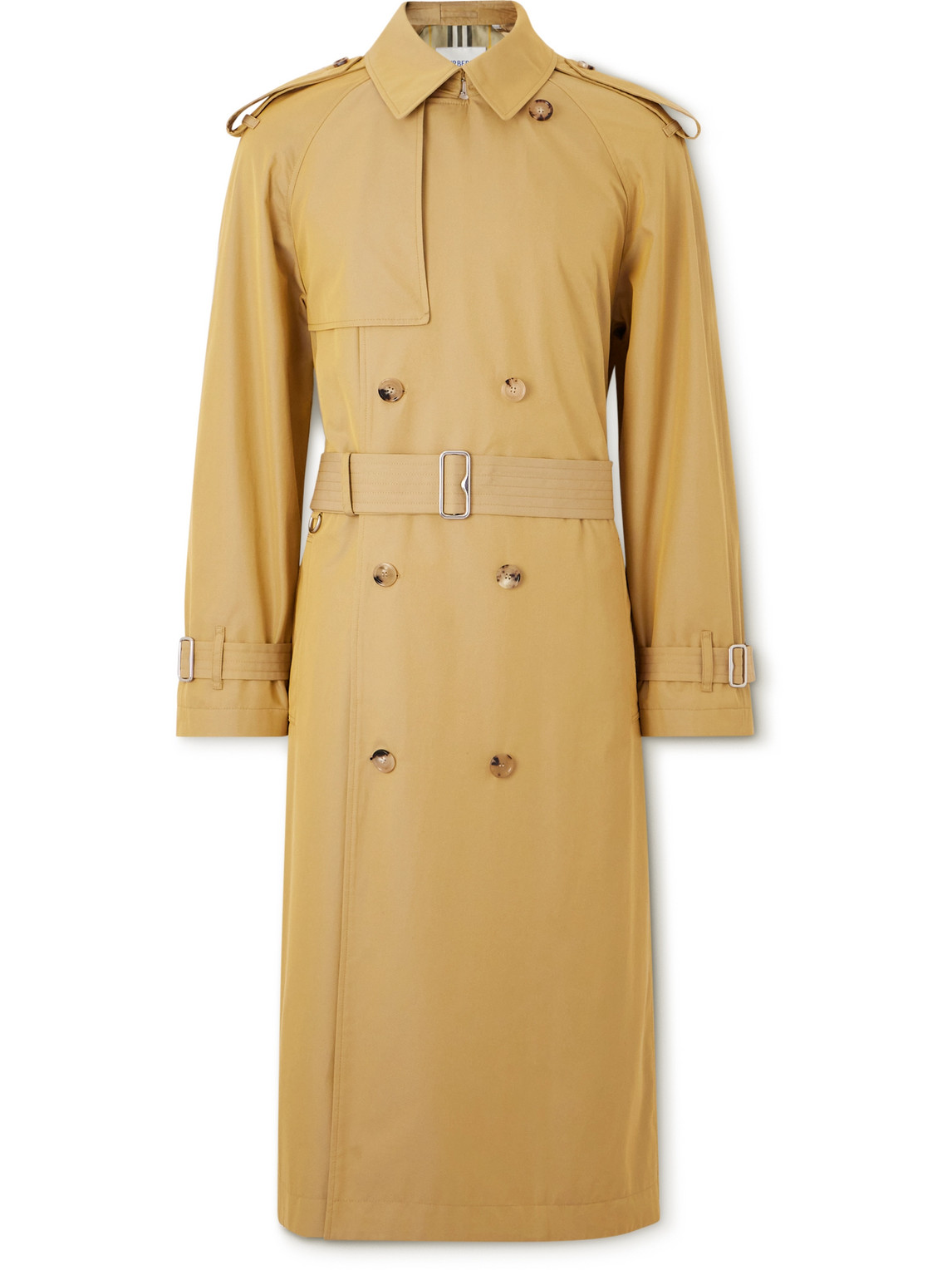 Burberry Iridescent Cotton-gabardine Trench Coat In Brown