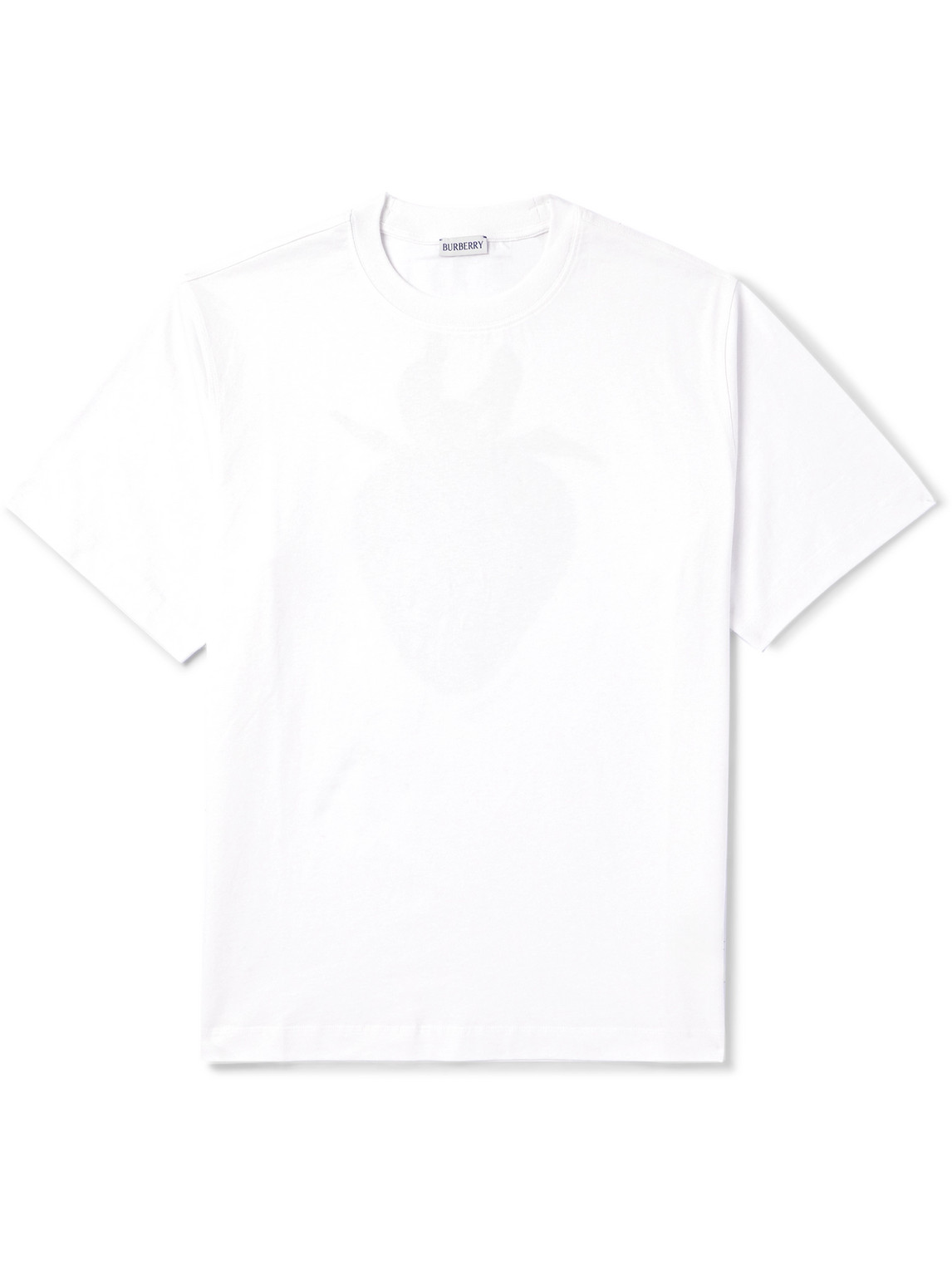 Shop Burberry Logo-print Cotton-jersey T-shirt In White